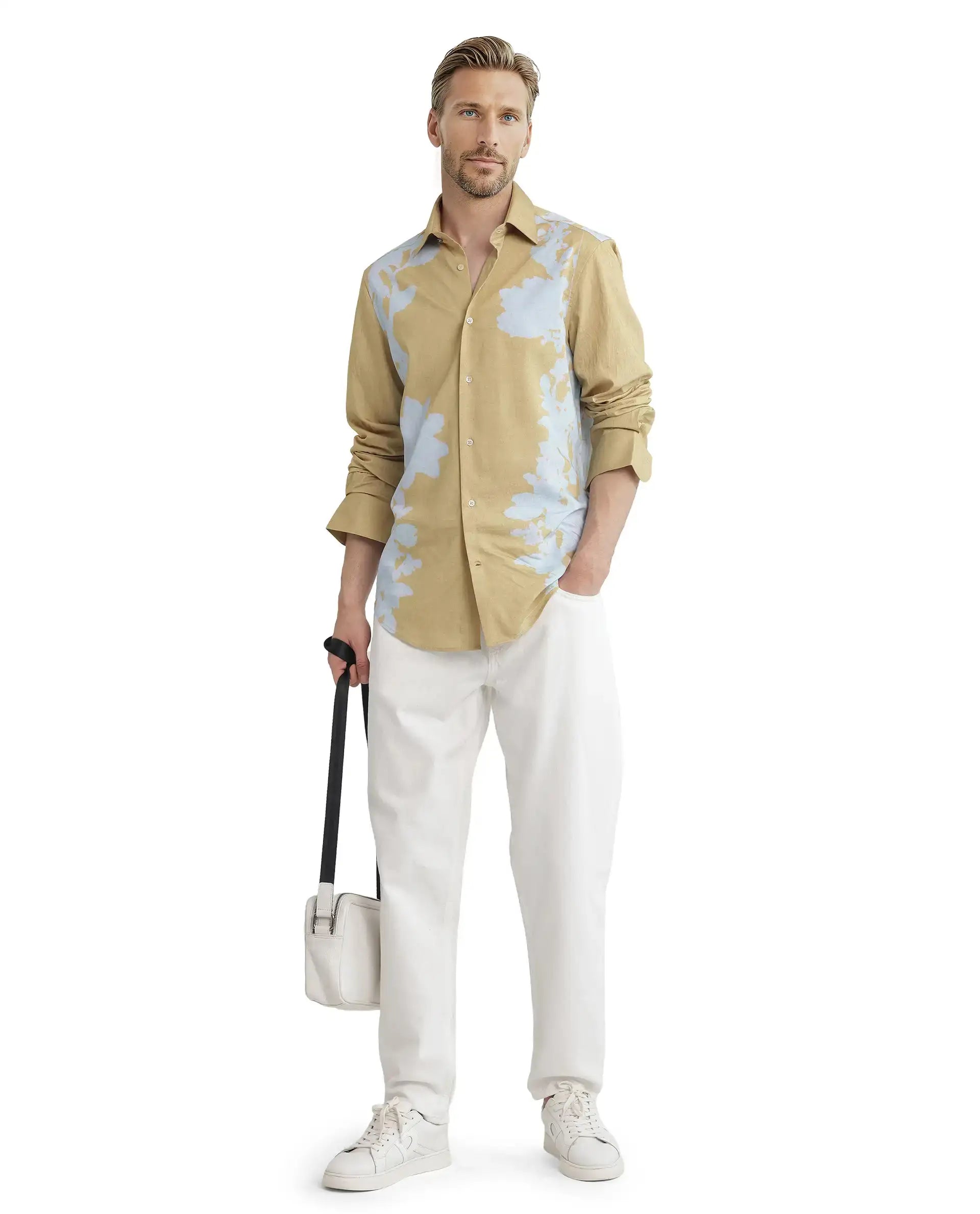 Rare Rabbit Men's Arvi Off White Cotton Plain Dond Carrot Fit Jeans