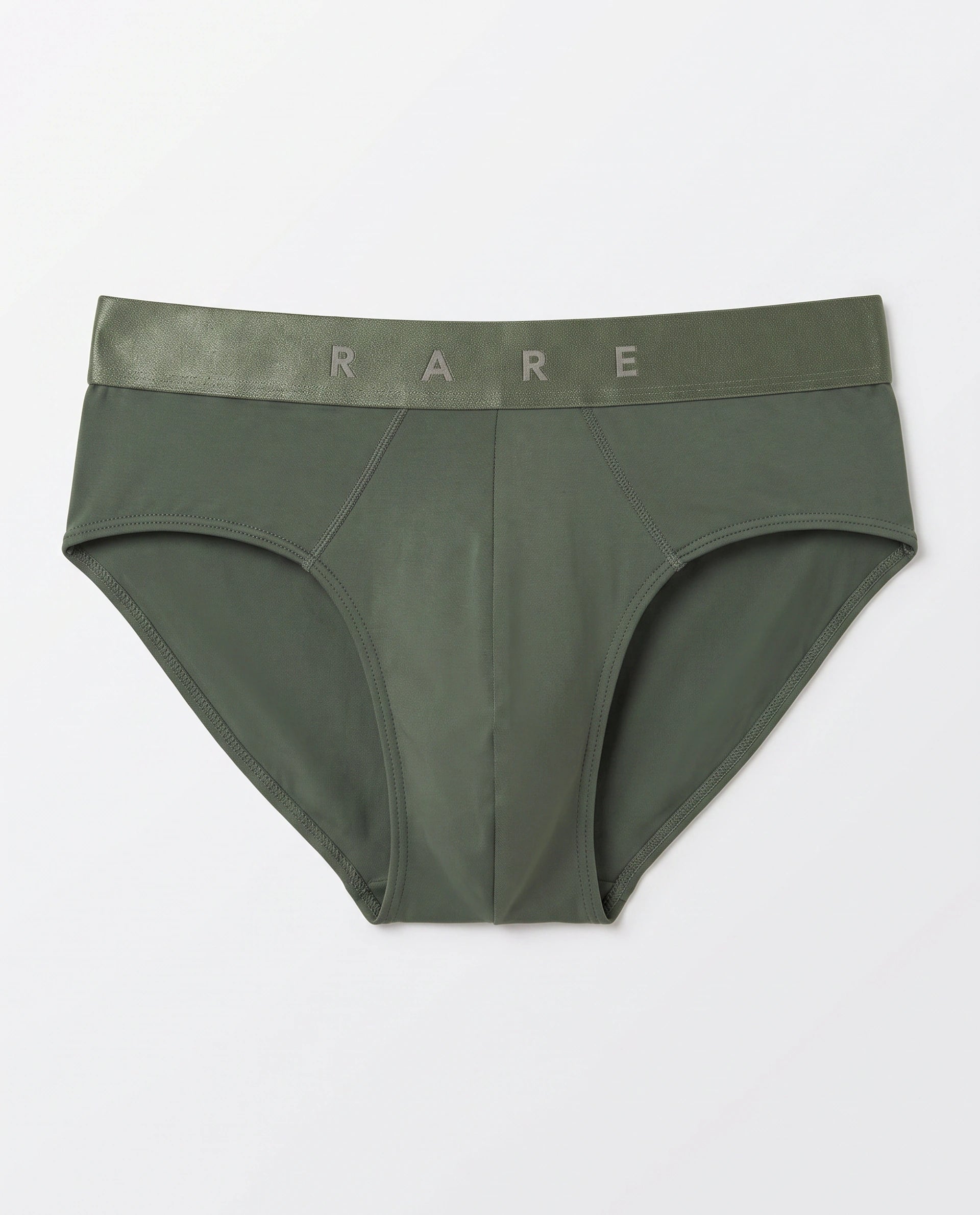 Rare Rabbit Men's Asit Green Soft Nylon Blend Stretch Briefs