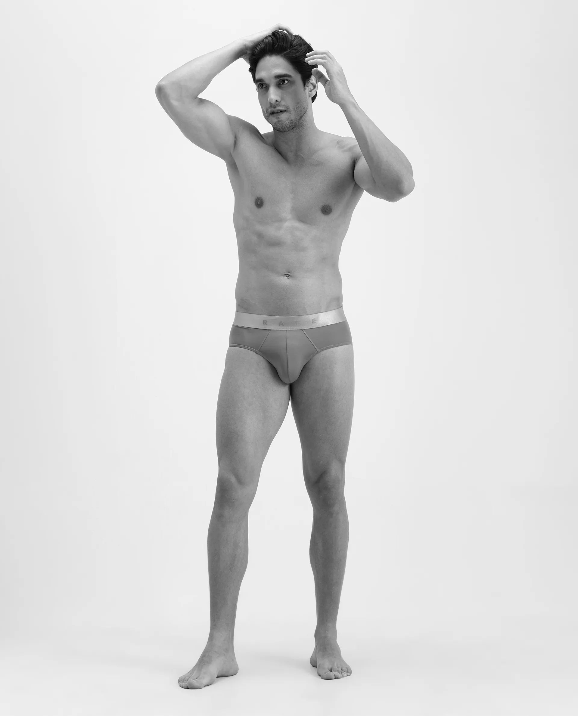 Rare Rabbit Men's Asit Blue Soft Nylon Blend Stretch Briefs