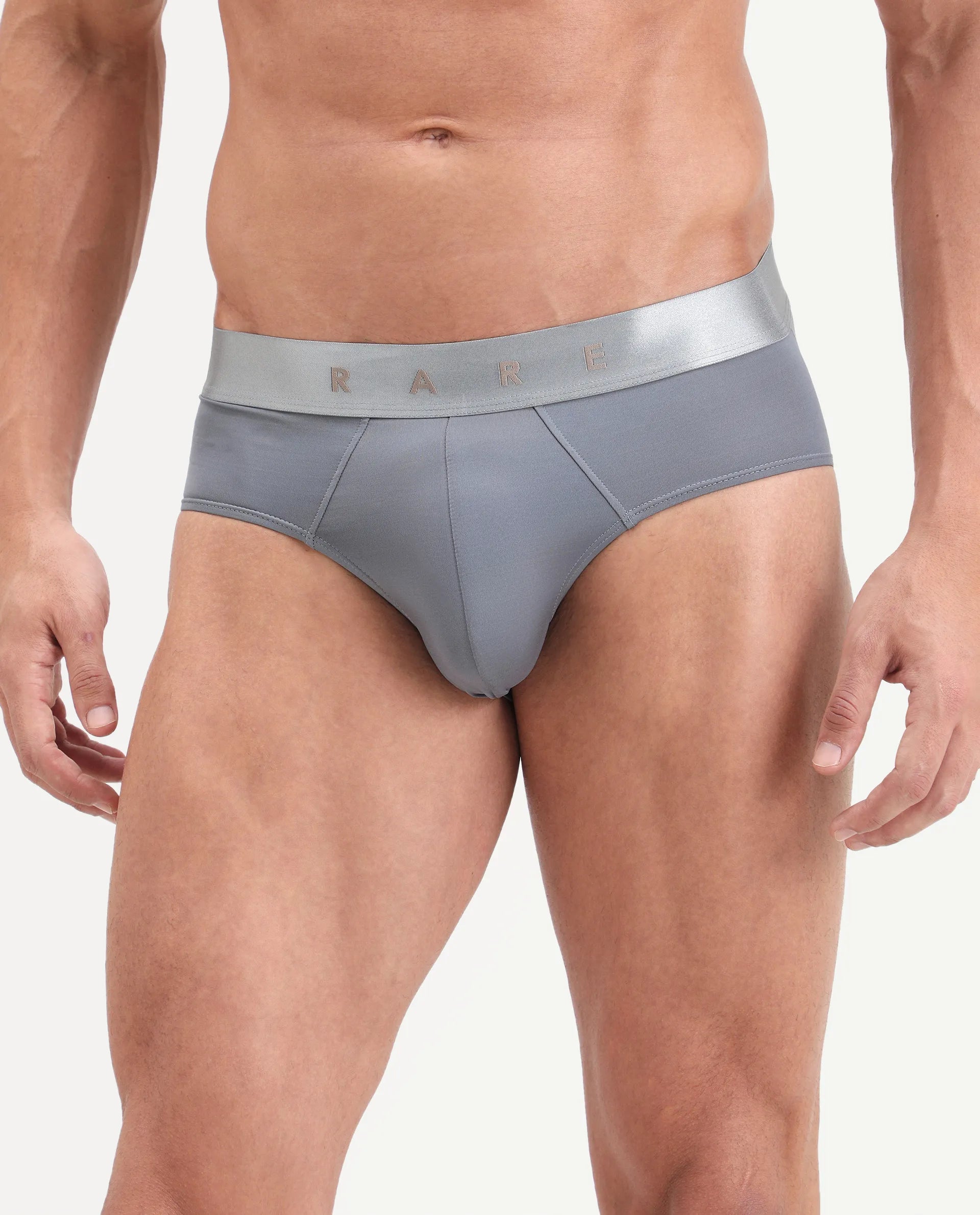 Rare Rabbit Men's Asit Blue Soft Nylon Blend Stretch Briefs