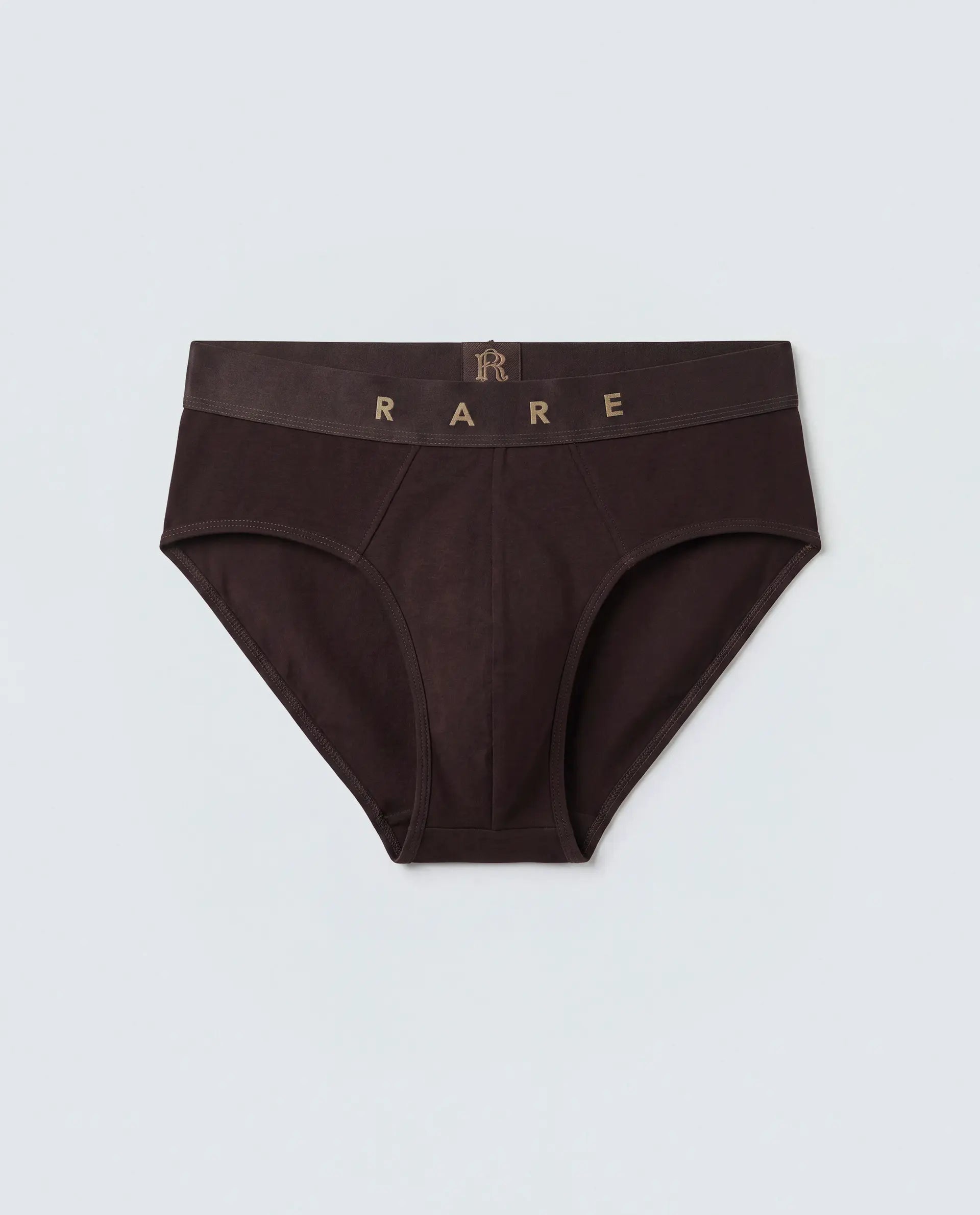 Rare Rabbit Men's Asit Brown Soft Nylon Blend Stretch Briefs