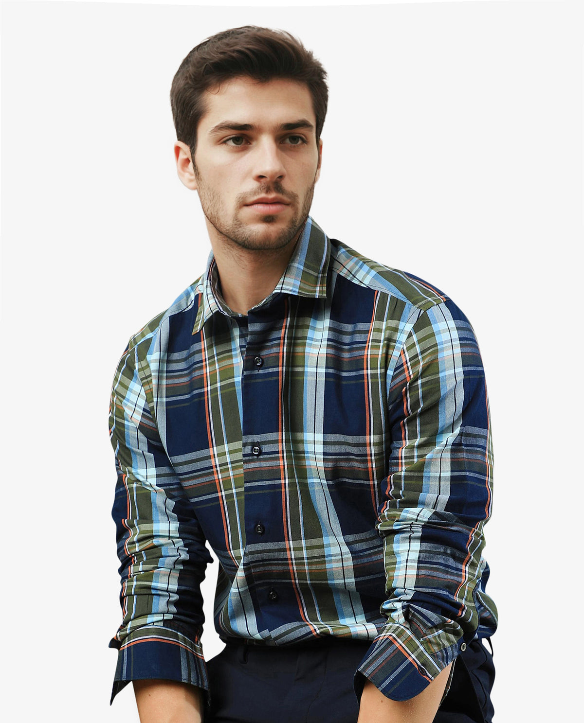 Rare Rabbit Men's Assis Green Cotton Fabric Full Sleeves Checks Shirt