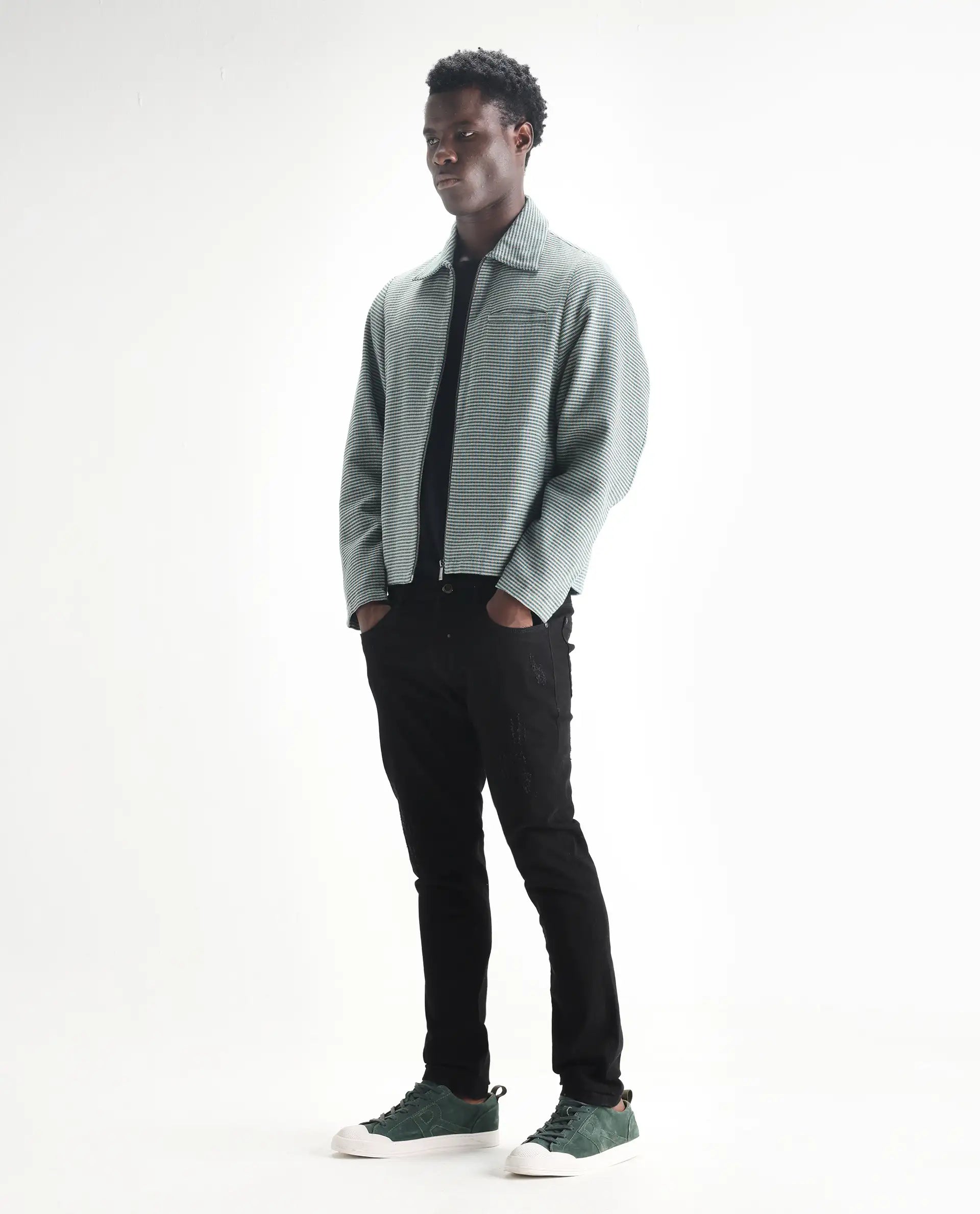 Rare Rabbit Men's Astro Black Cotton Blend Plain Hawk Slim Fit Jeans