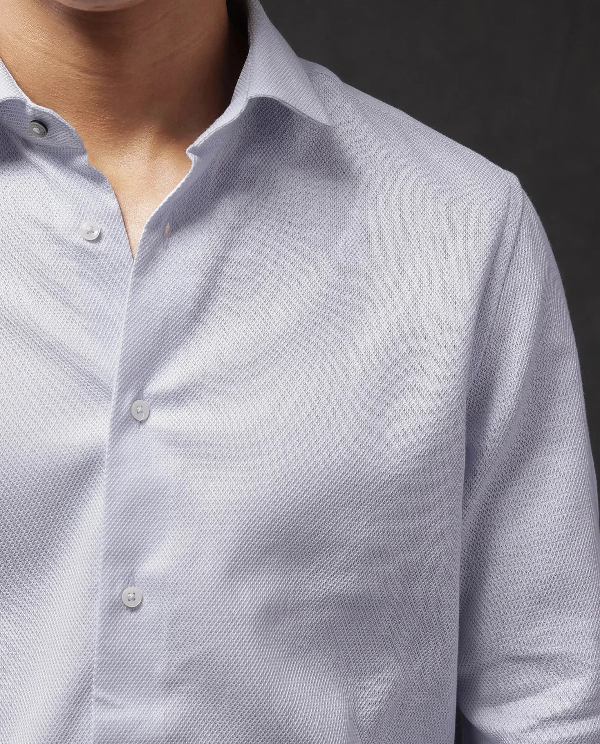 Rare Rabbit Men Astron-1 Pastel Purple Full Sleeve Regular Fit Plain Shirt