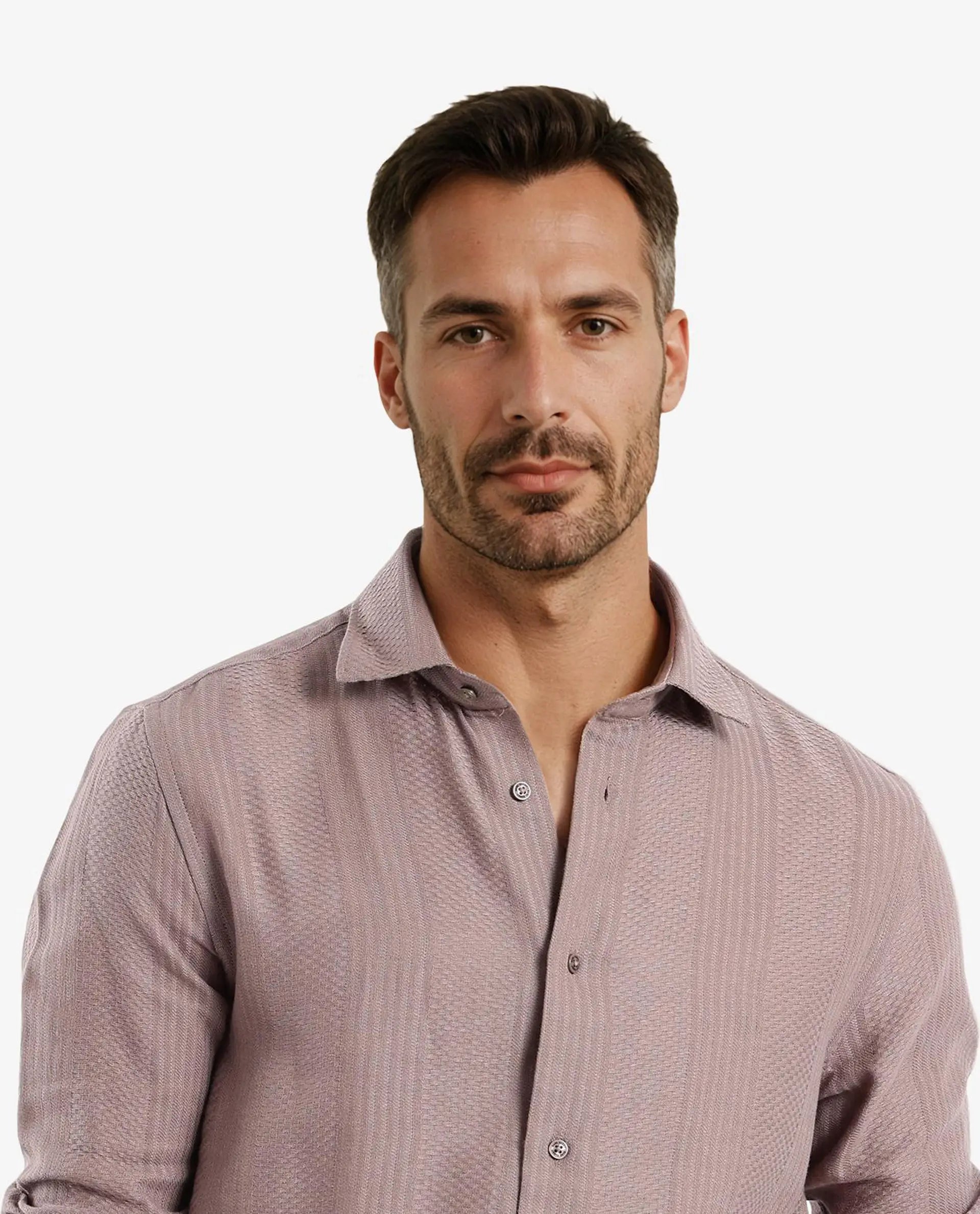 Rare Rabbit Men Aube Light Brown Cotton Fabric Full Sleeve Slim Fit Plain Shirt