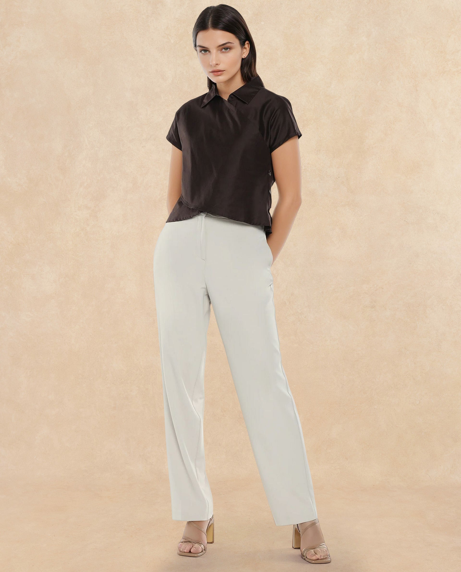 Rareism Women Aurelia Brown Plain Top