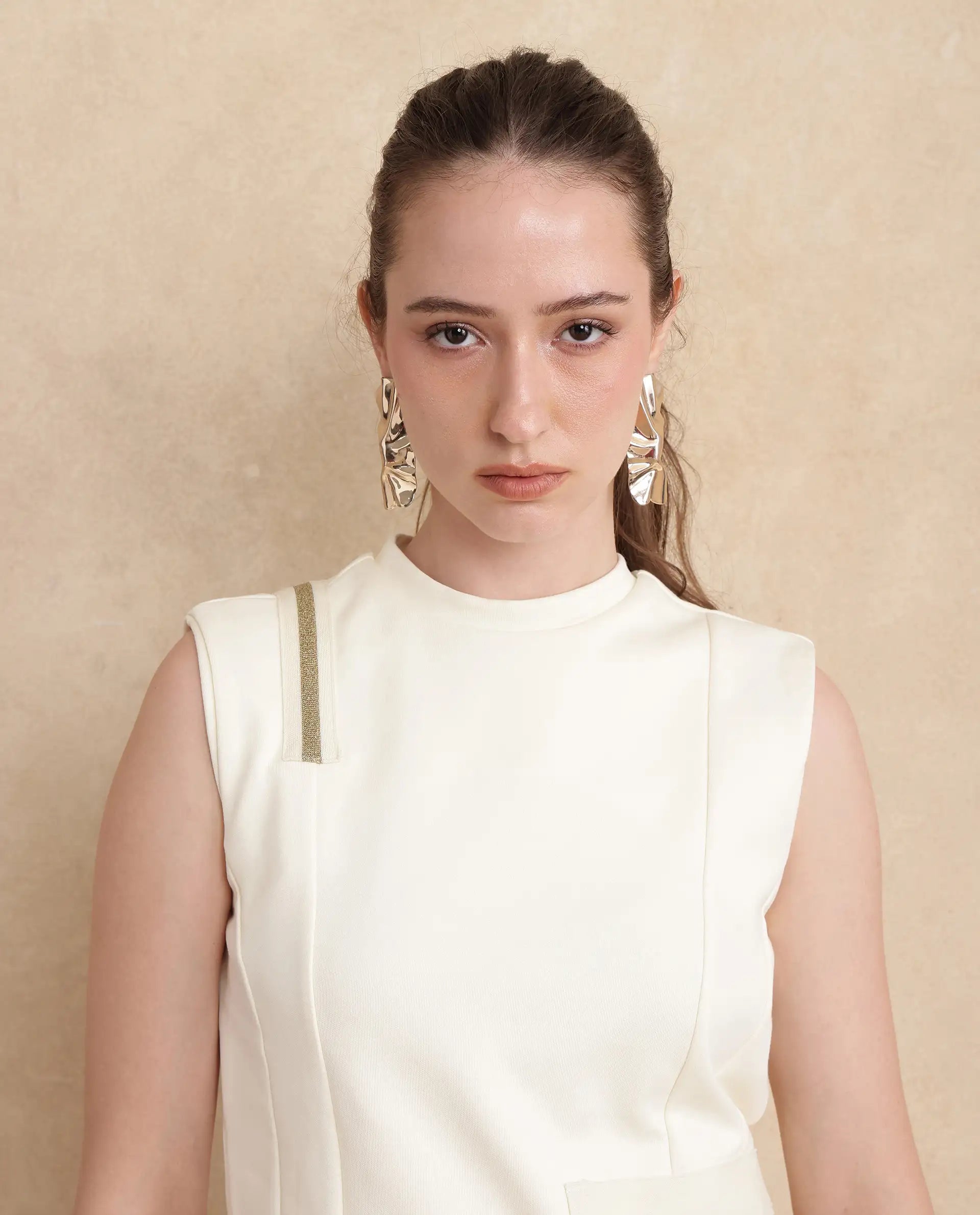 Rareism Women Aytat Off White Plain Top