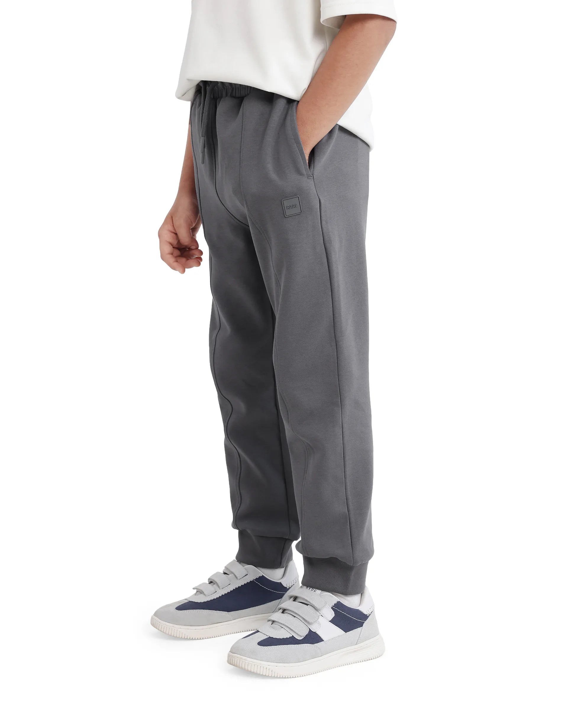 Rare Ones Kids Azeo Dark Grey Cotton Poly Applique Trackpant