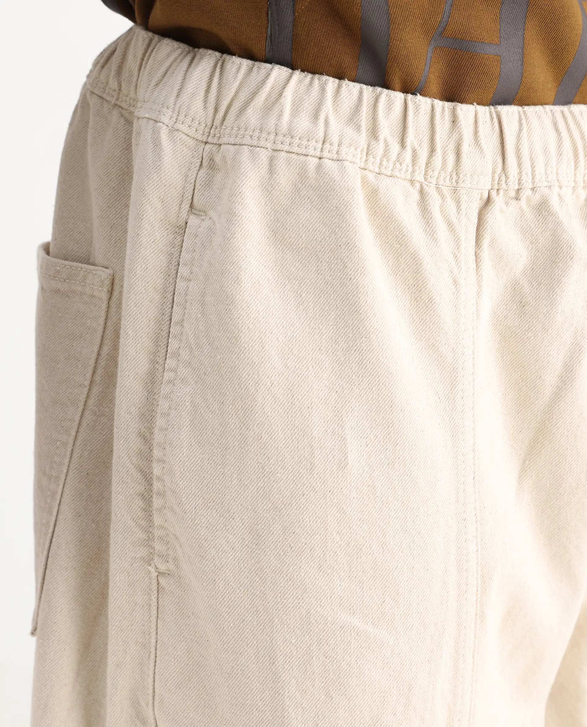 Rare Rabbit Men's Azort Beige Cotton Plain Baggy Fit Jeans