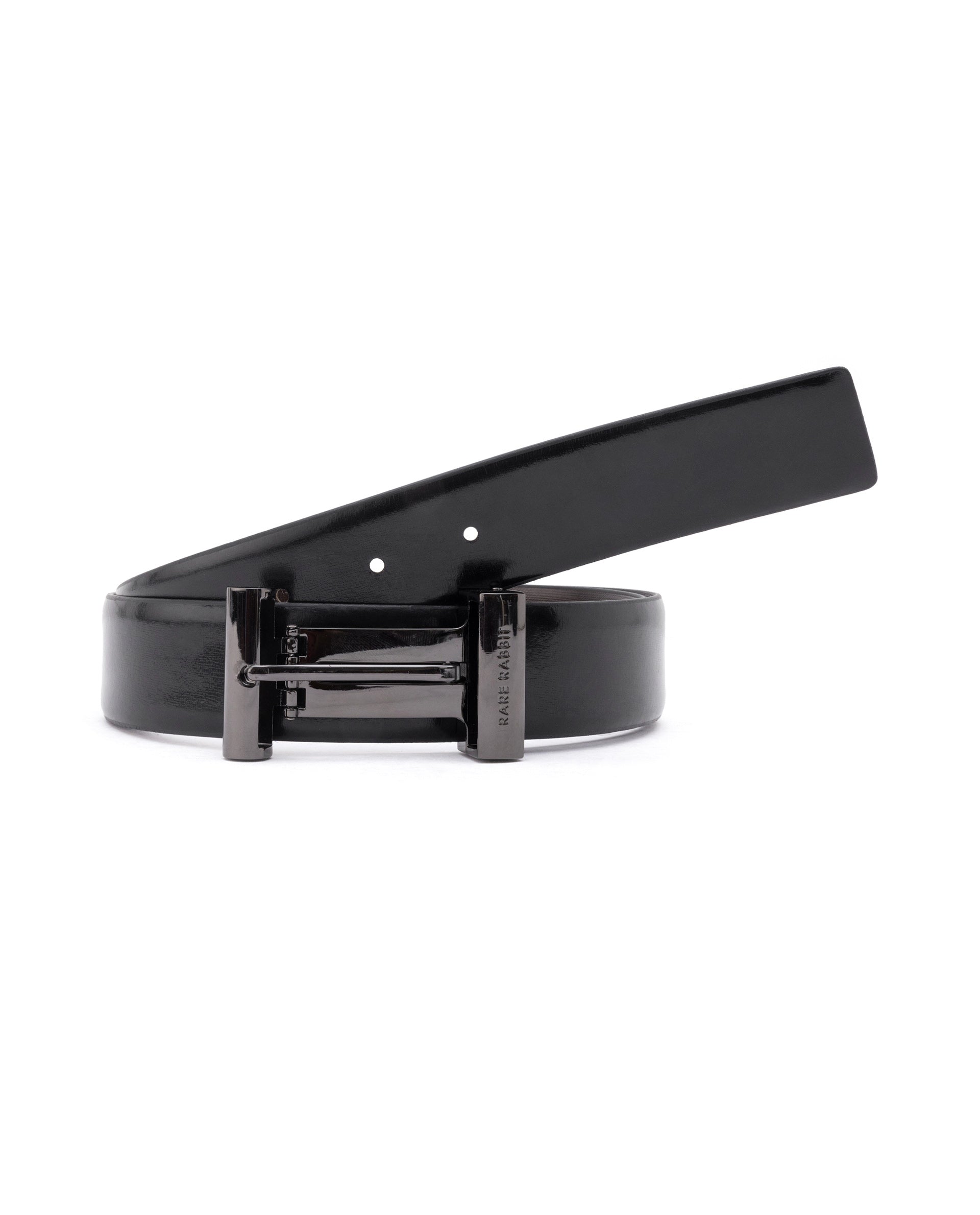 Rare Rabbit Men'S Fredy Black Belt Leather1