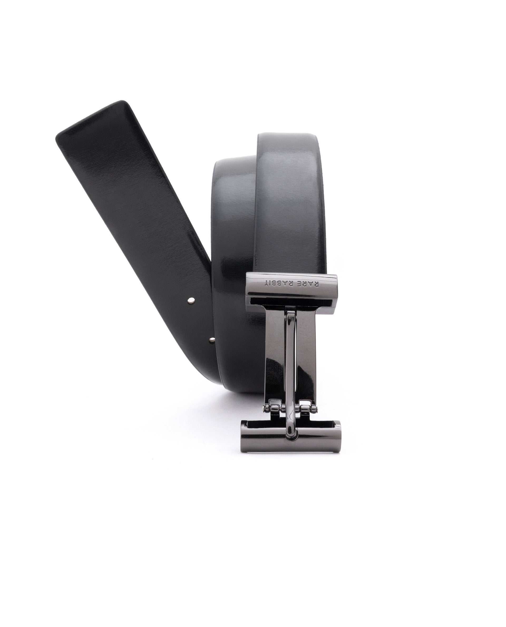 Rare Rabbit Men'S Fredy Black Belt Leather