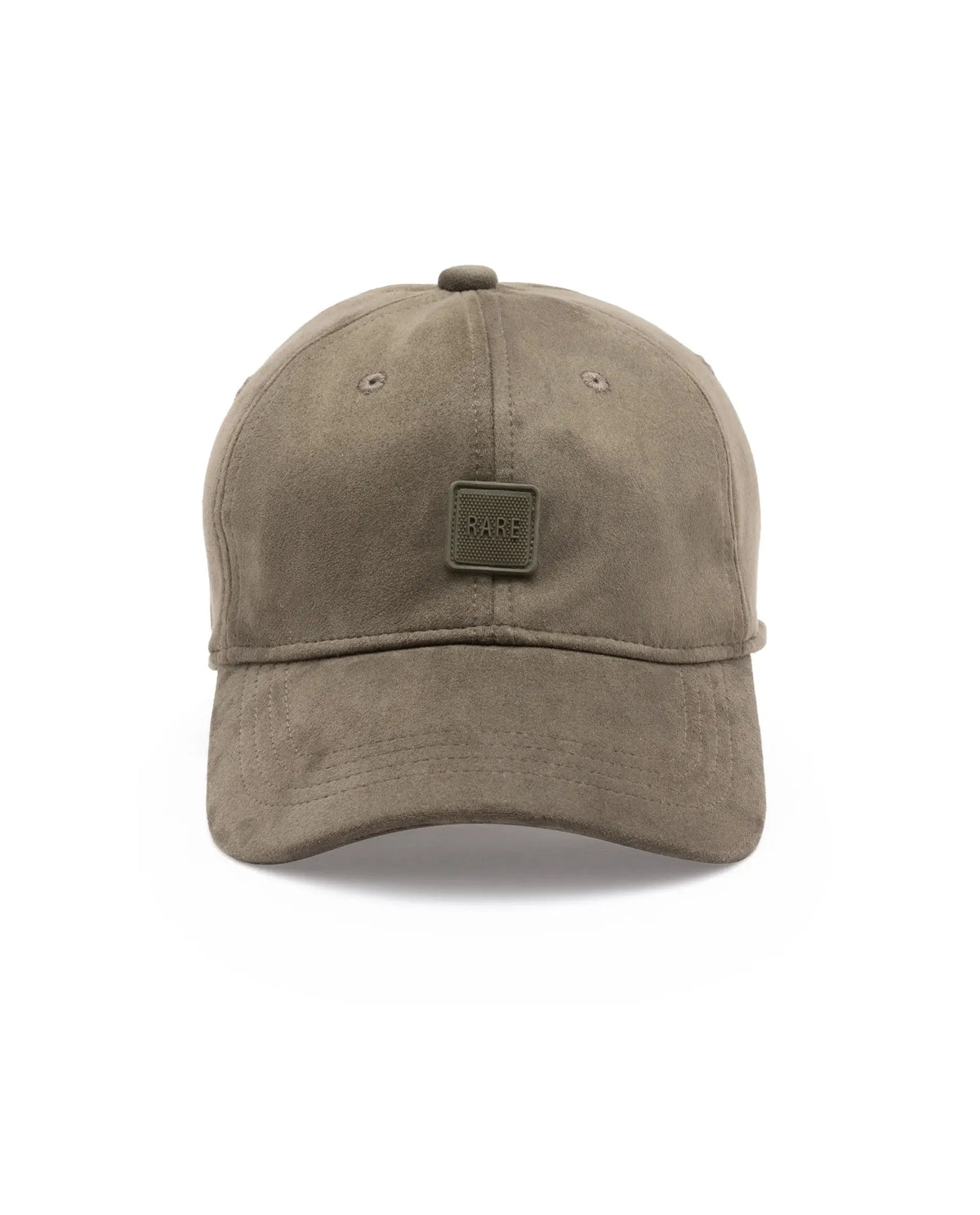 Rare Rabbit Men Bailie Olive Monotone Color Silicone Badge Branding Cap