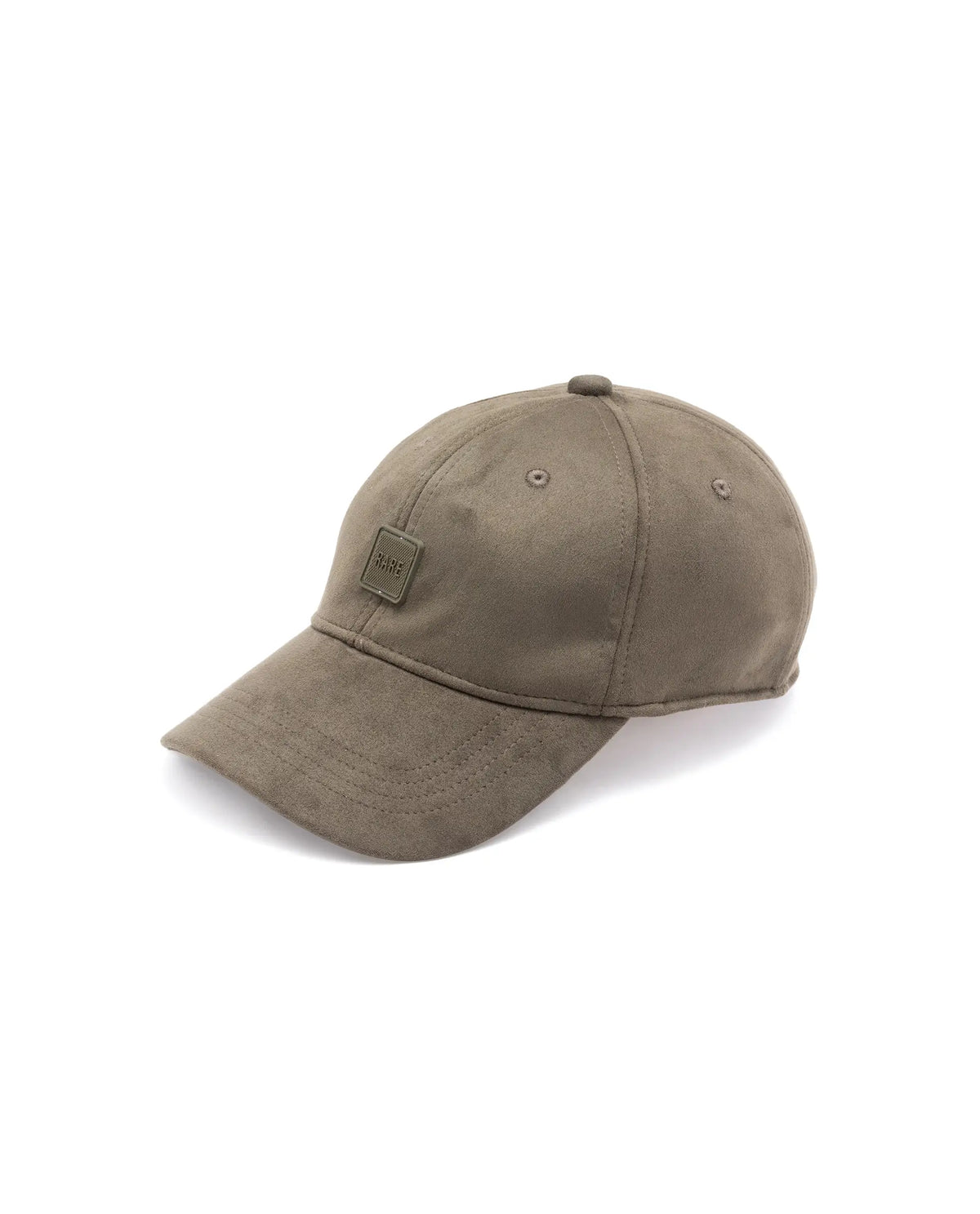 Rare Rabbit Men Bailie Olive Monotone Color Silicone Badge Branding Cap