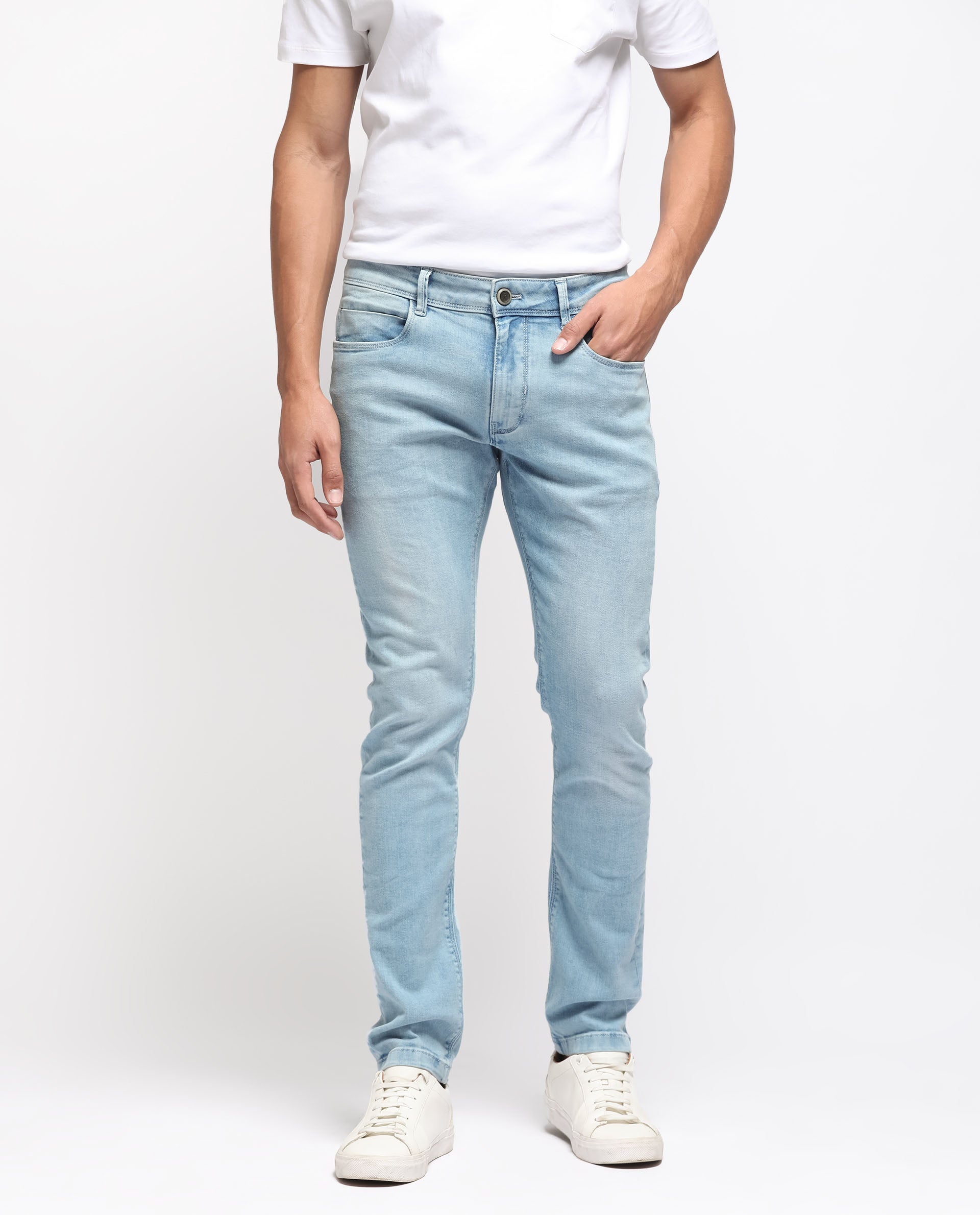 Buy Men's Denim Jeans Stretchable Ferdinand-Slim Tapered Fit Light Blue  Jeans Online – Tim Paris