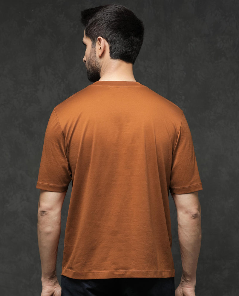 Rare Rabbit Mens Barcelon Rust T-Shirt Short Sleeve Solid