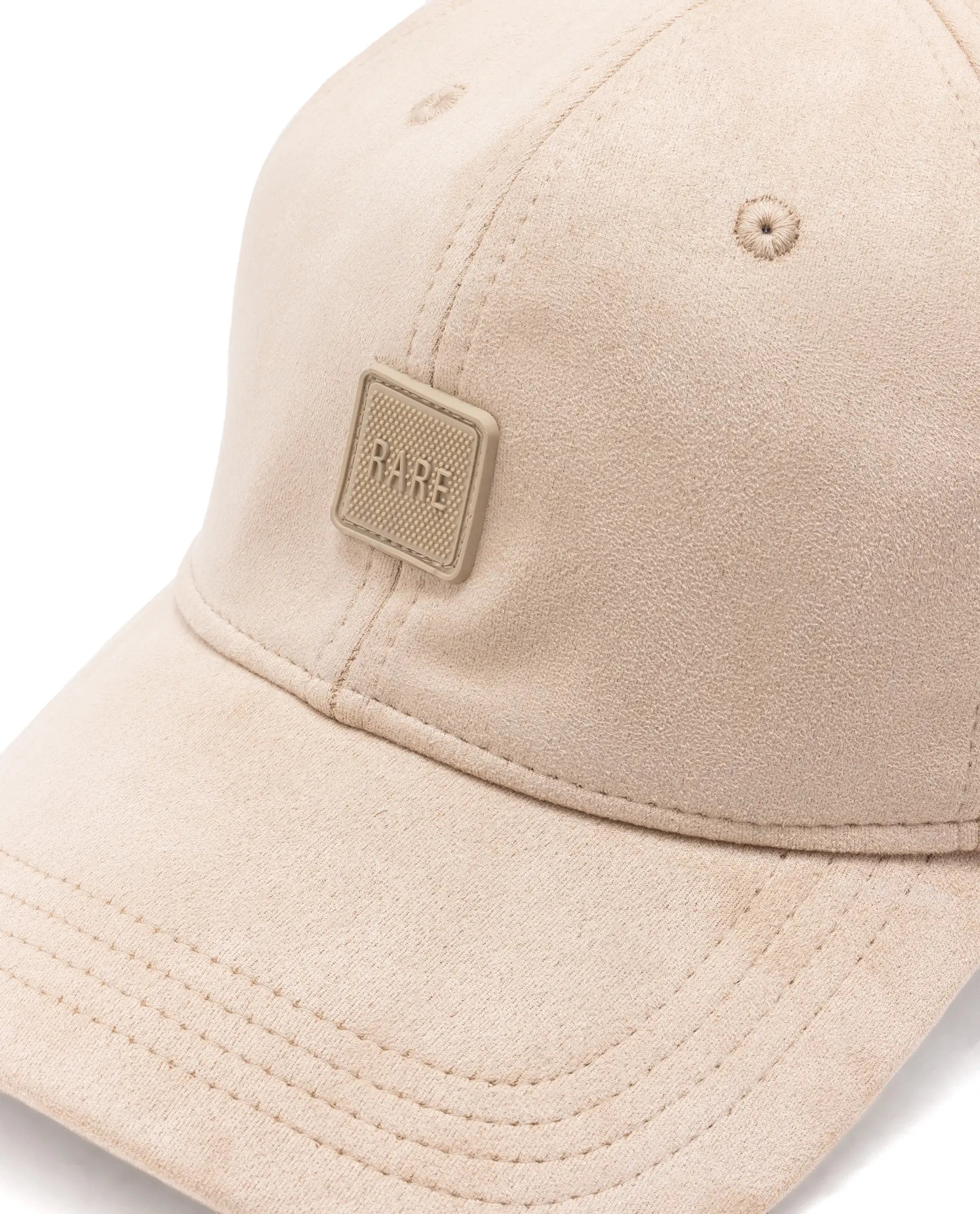 Rare Rabbit Men Base Beige Monotone Color Silicone Badge Branding Cap