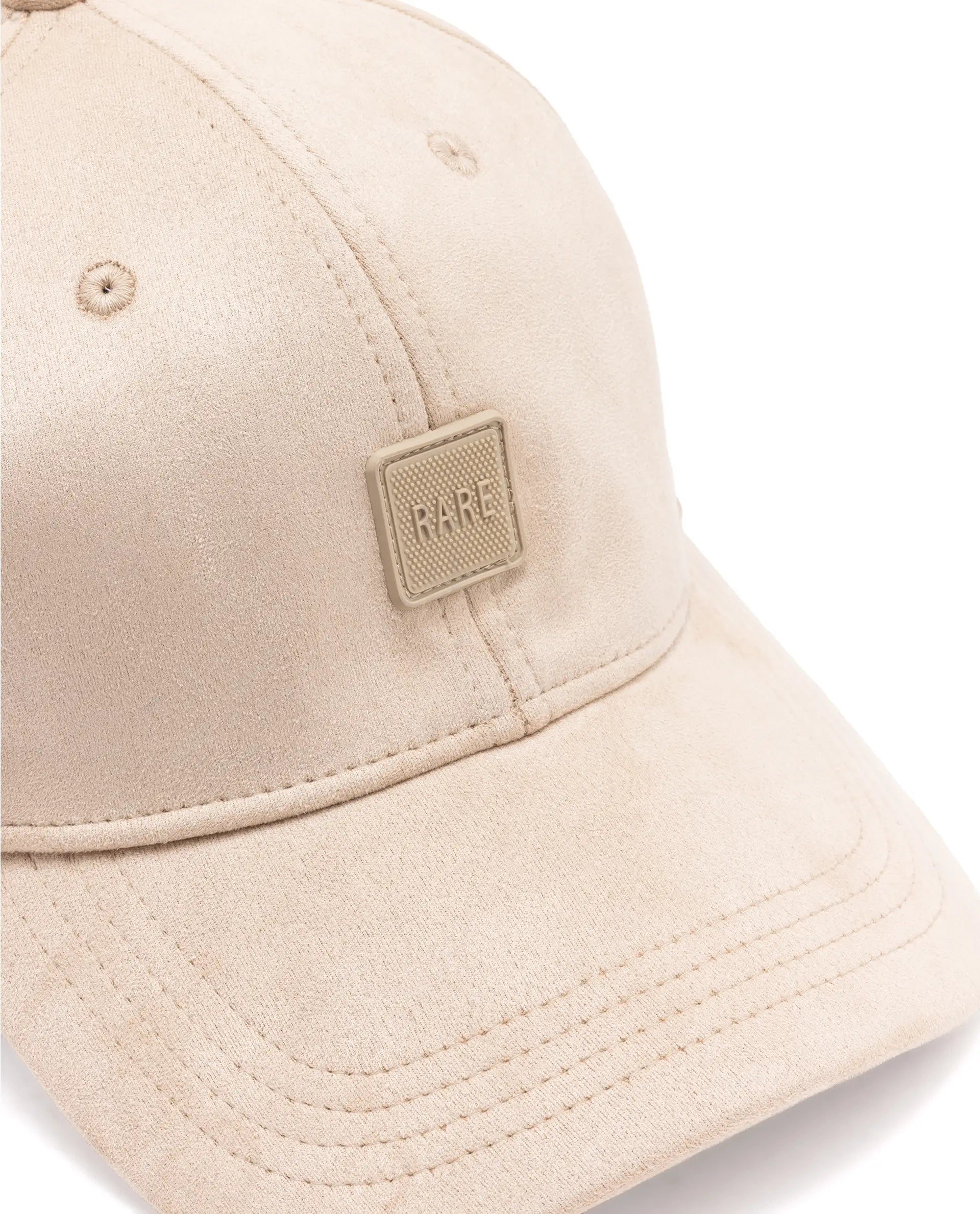 Rare Rabbit Men Base Beige Monotone Color Silicone Badge Branding Cap