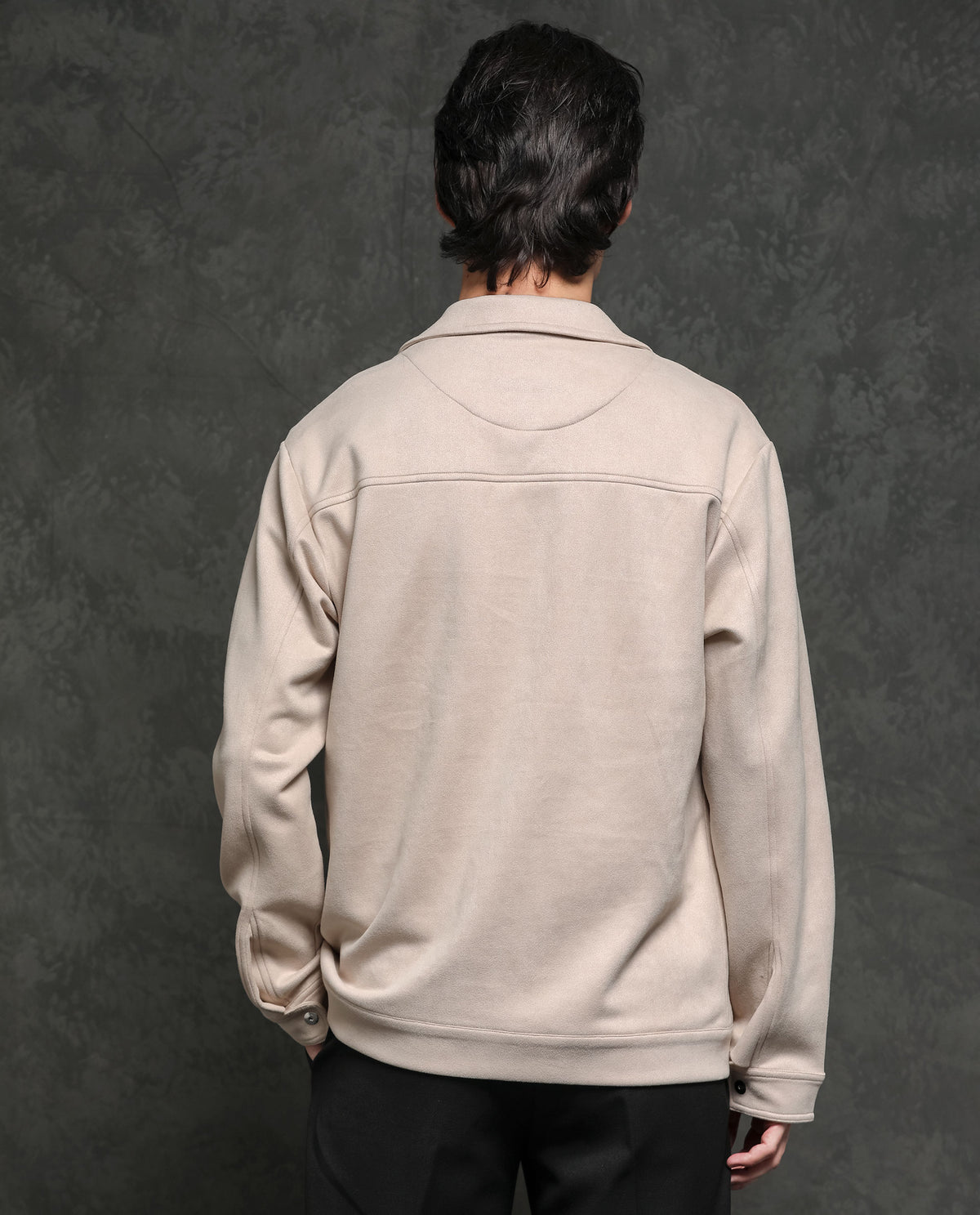 Rare Rabbit Mens Baxer Offwhite Jacket Polyester Fabric Collared Neck Woven Full Sleeves Button And Zip Closure Boxy Fit