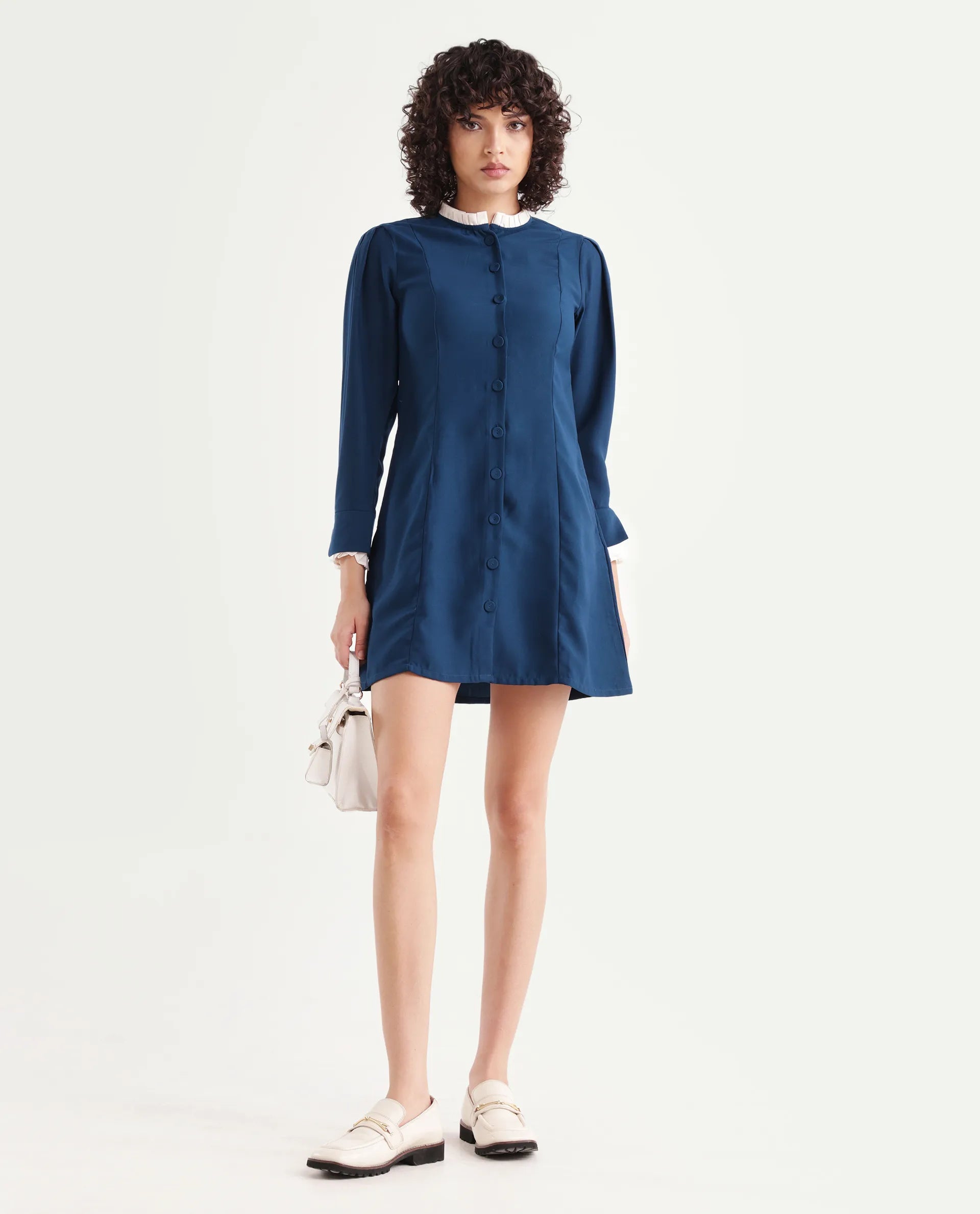 Rareism Women's Bayburt Teal Satin Sweetheart Neck Plain Knee Length Straight Fit Dress