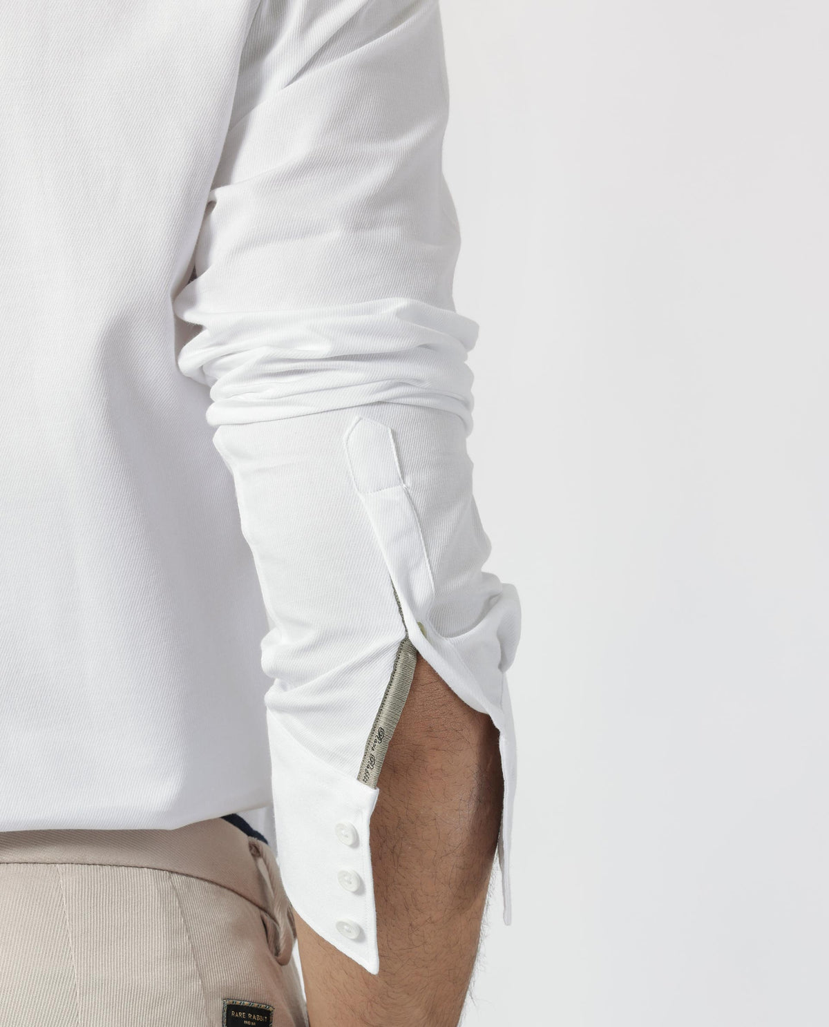 Rare Rabbit Men's Belia White Cotton Fabric Full Sleeves Solid Shirt