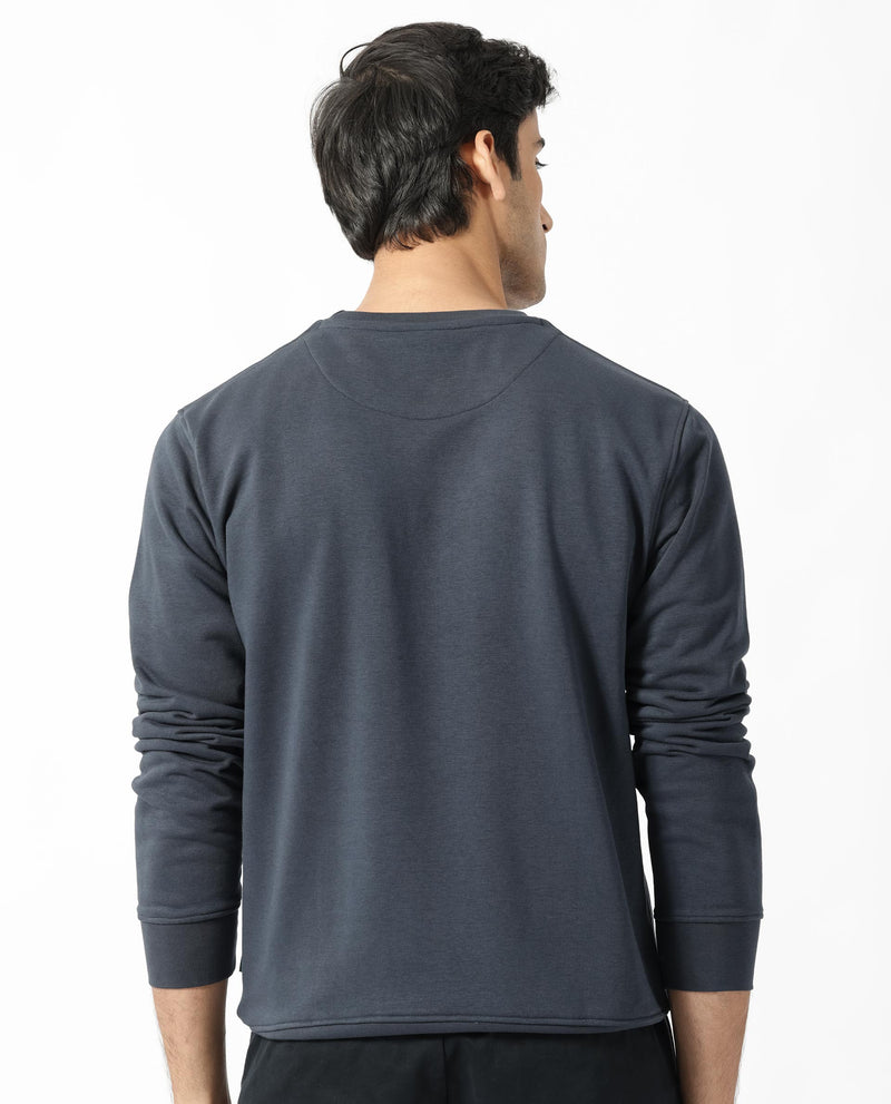 Rare Rabbit Men'S Belmontt Grey Sweatshirt Full Sleeves Solid