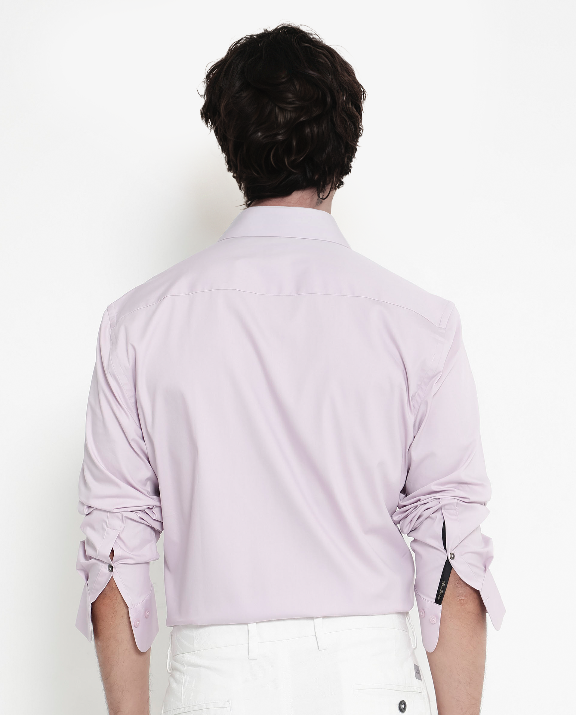 Rare Rabbit Men's Benedict Pastel Pink Cotton Poly Elastane Blend Fabric Full Sleeve Solid Formal Shirt