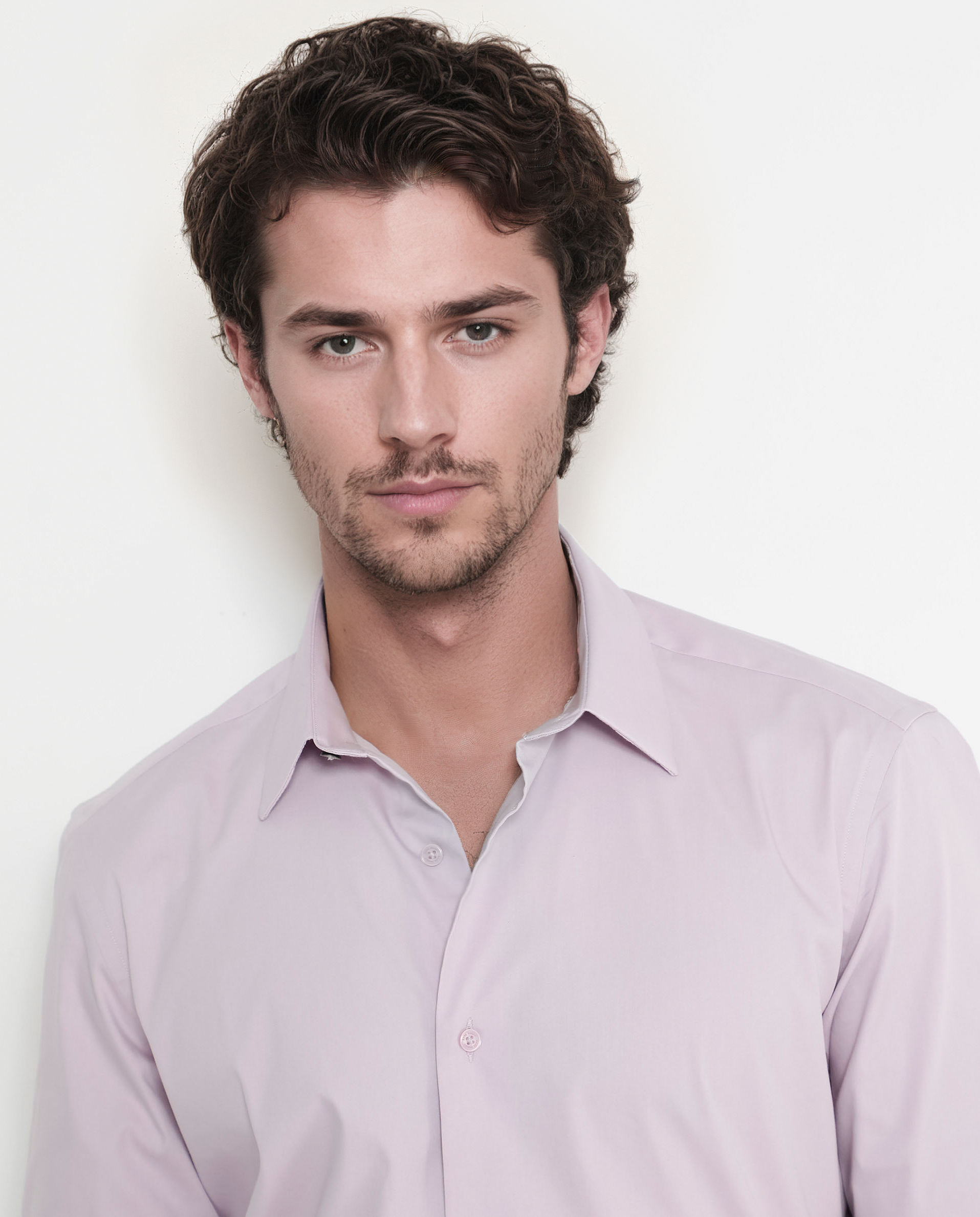 Rare Rabbit Men's Benedict Pastel Pink Cotton Poly Elastane Blend Fabric Full Sleeve Solid Formal Shirt