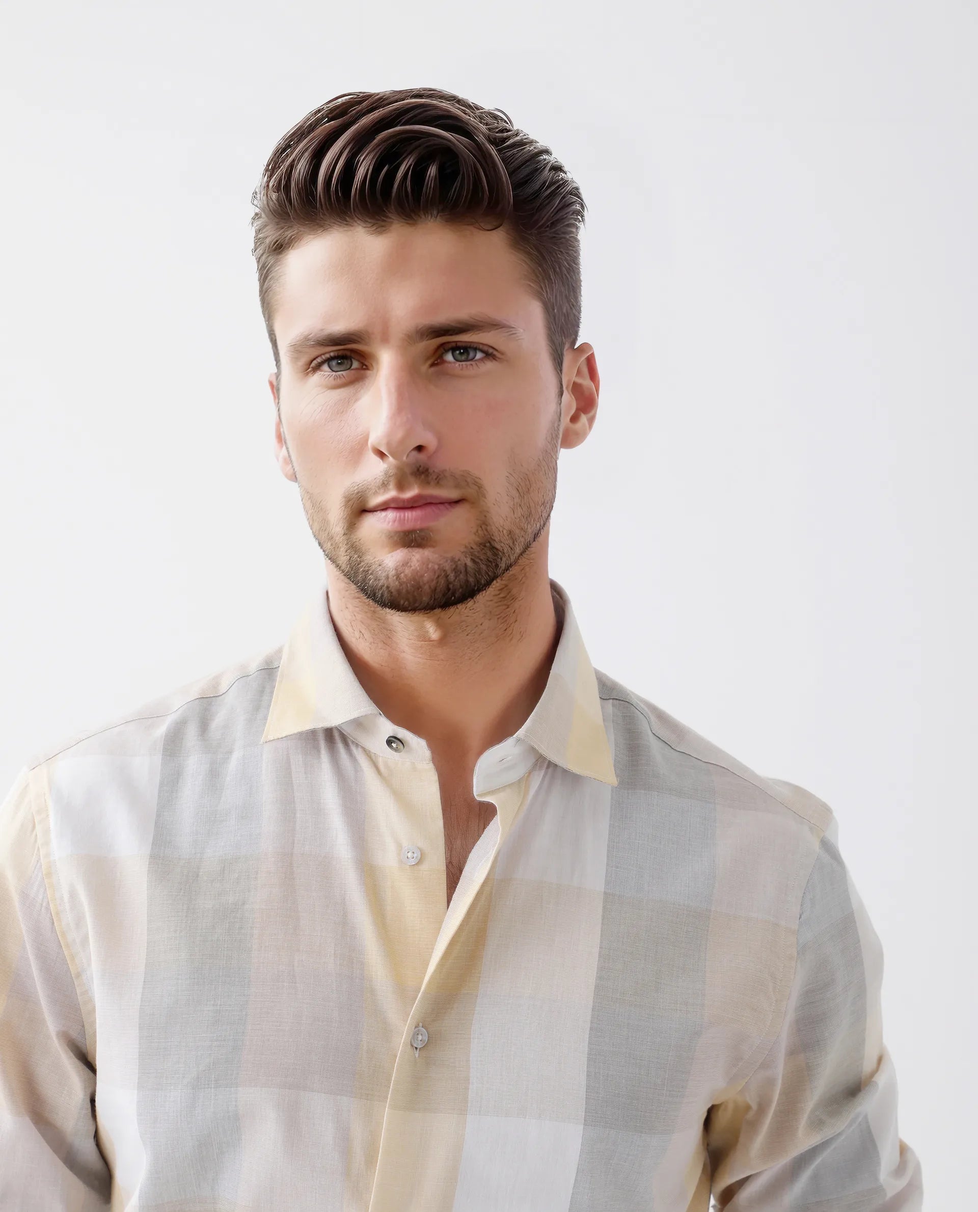 Rare Rabbit Men's Bene Multi Cotton Checked Print Regular Fit Full Sleeve Collared Shirt