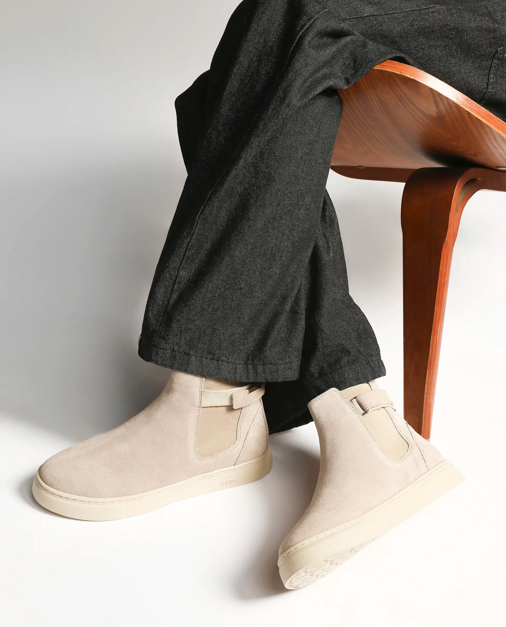 Rare Rabbit Men Berus Beige Suede Slip-on Closure Shoes