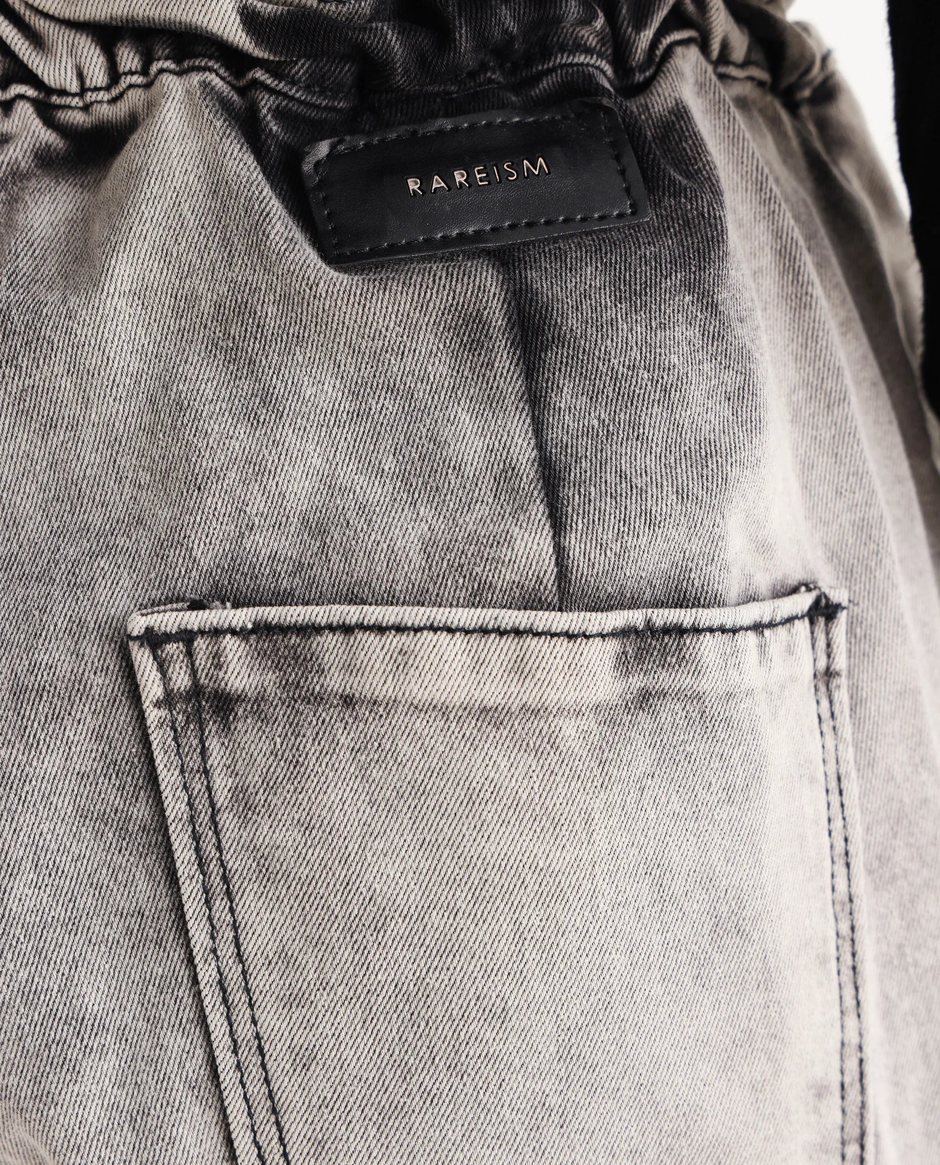 Rareism Women's Birdwing Black Cotton Blend Plain Ankle Length Tailored Jeans