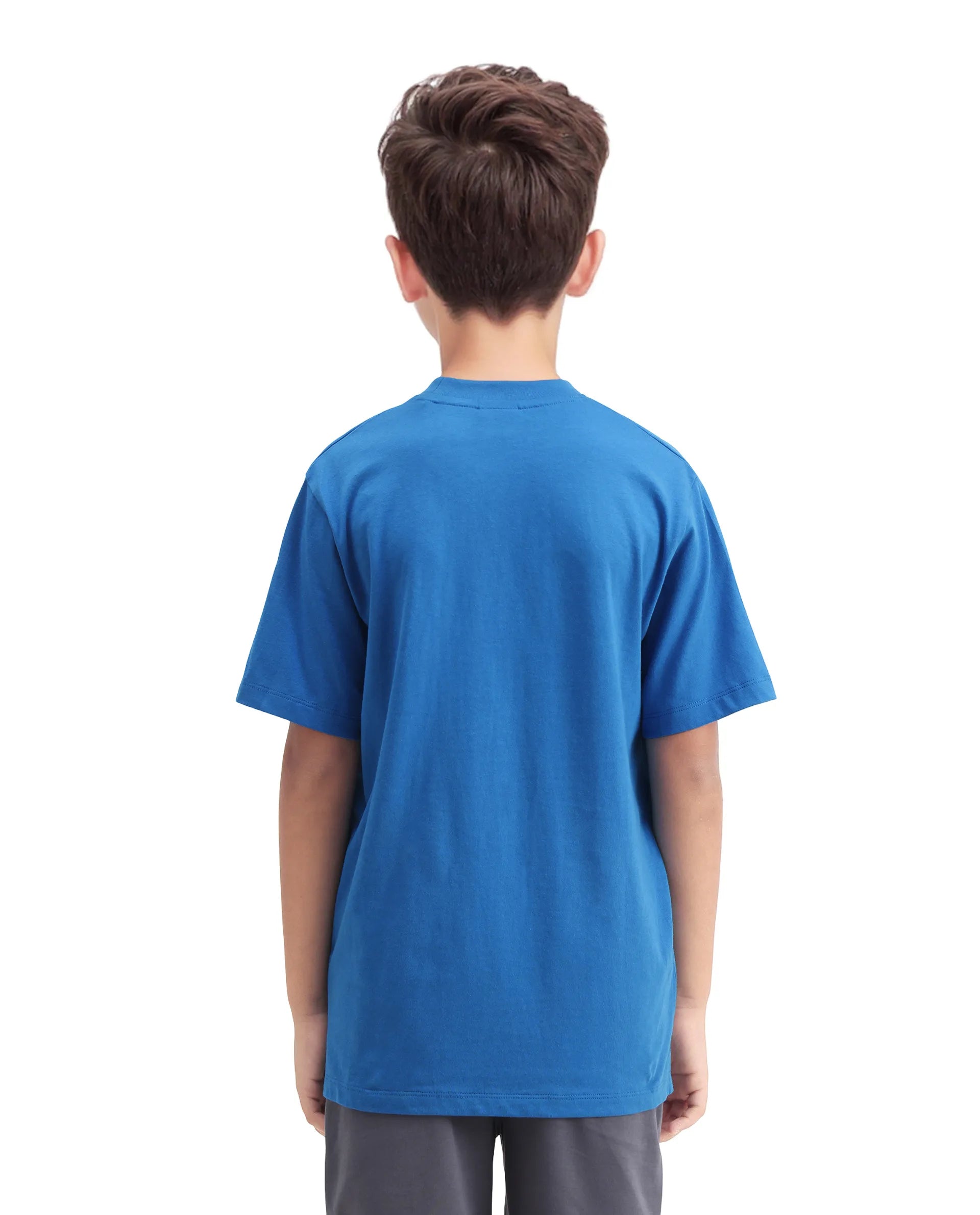 Rare Ones Kids Blain Blue Cotton Regular Fit Hd Print T-Shirt