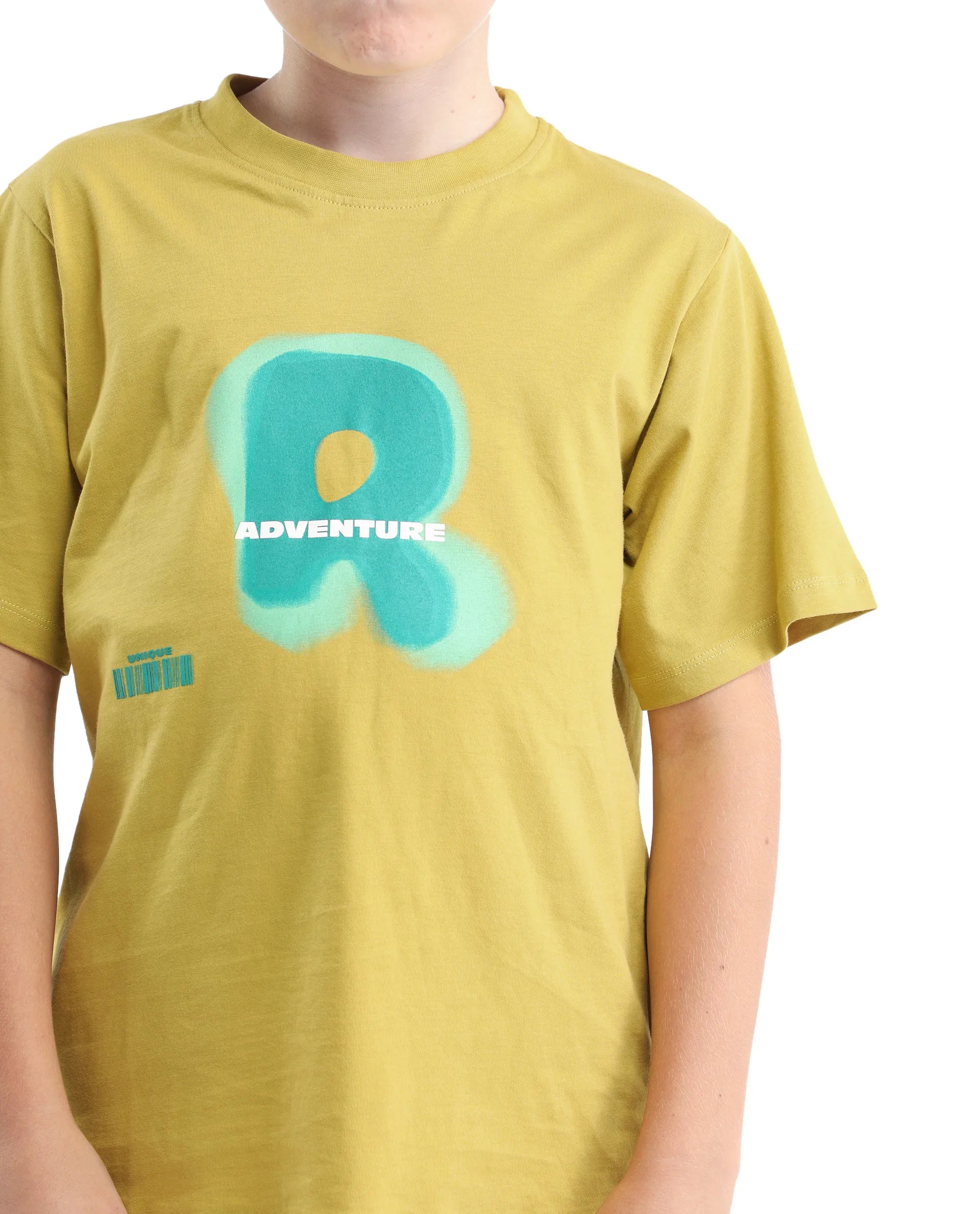 Rare Ones Kids Blurr Yellow Cotton Half Sleeve Printed Slip-On Closure Regular Fit T-Shirt