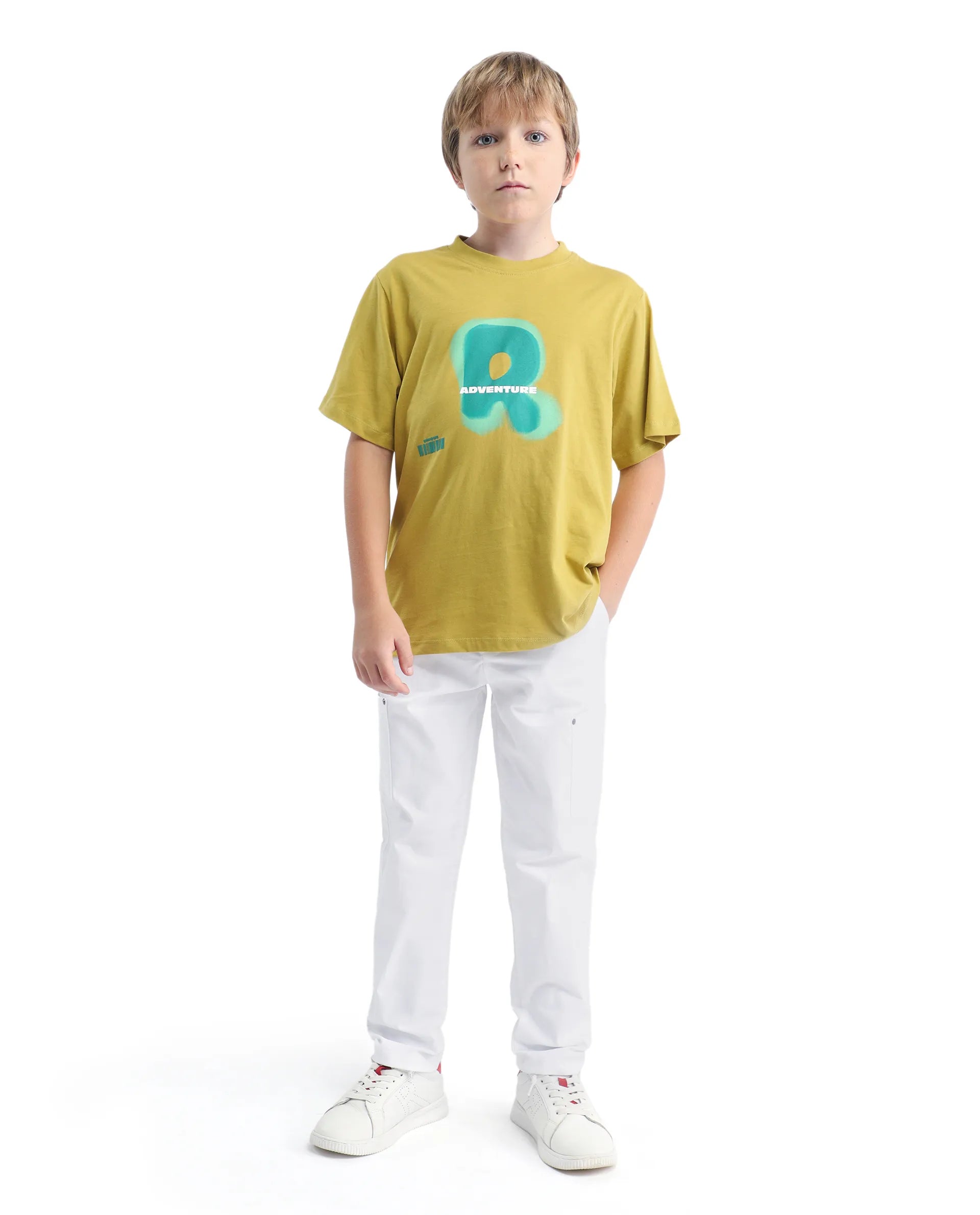 Rare Ones Kids Blurr Yellow Cotton Half Sleeve Printed Slip-On Closure Regular Fit T-Shirt