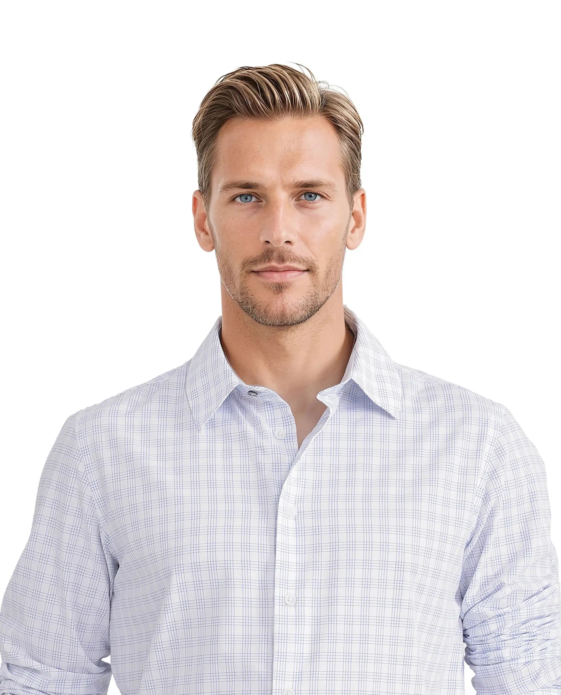 Rare Rabbit Men's Bogot Blue Cotton Fabric Full Sleeve Regular Collared Check Printed Shirt