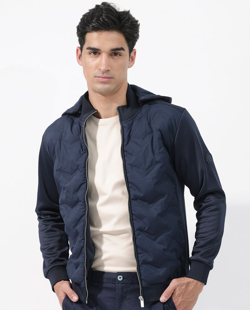 QUILTED JACKET WITH BONDED FLEECE SLEEVE