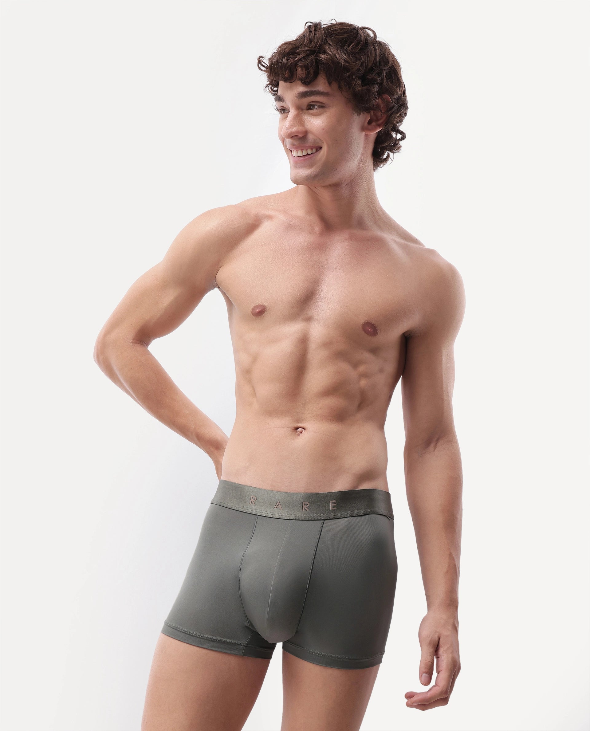 Rare Rabbit Men's Bovolo Black/Grey/Petrol Nylon Blend Fabric Innerwear