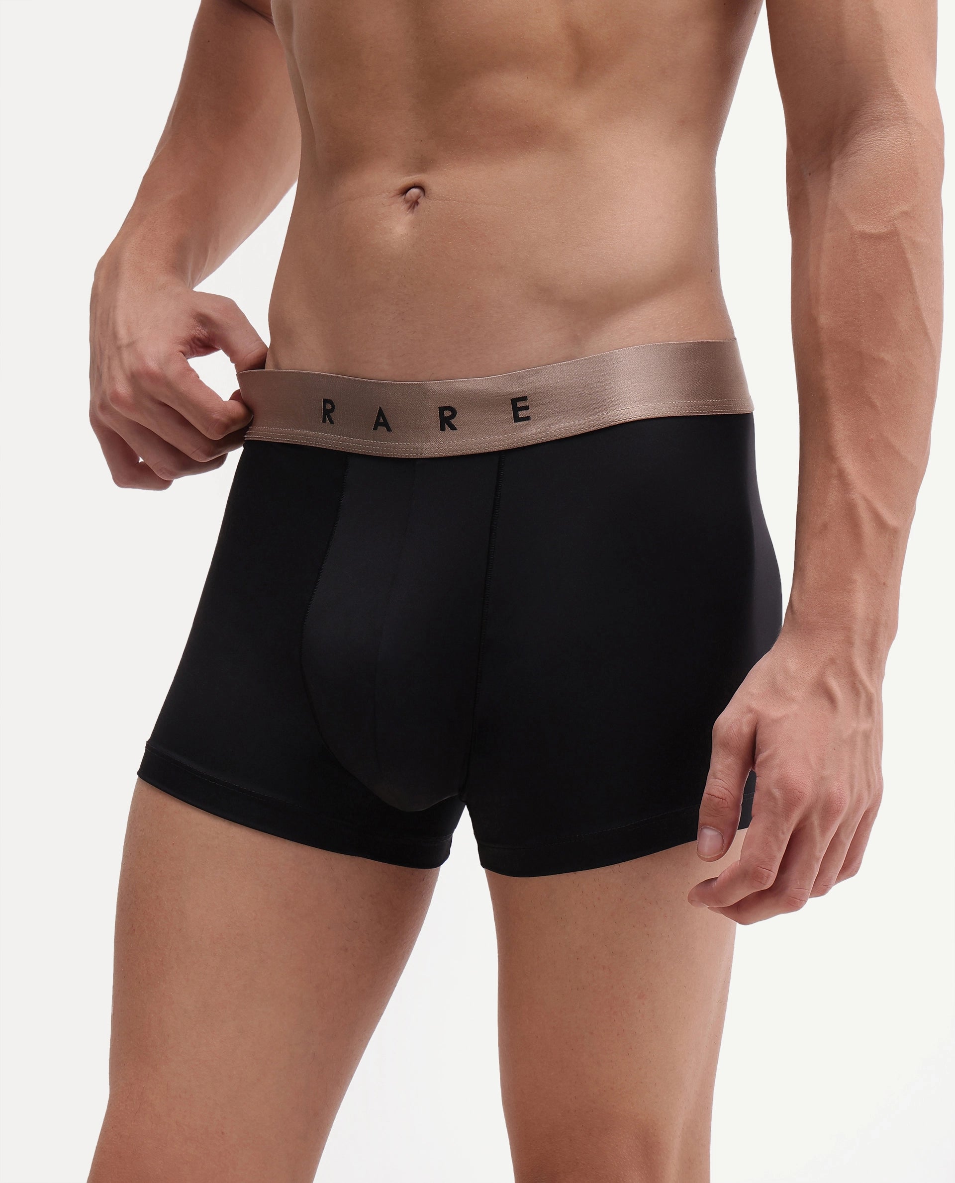 Rare Rabbit Men's Bovolo Black/Grey/Petrol Nylon Blend Fabric Innerwear