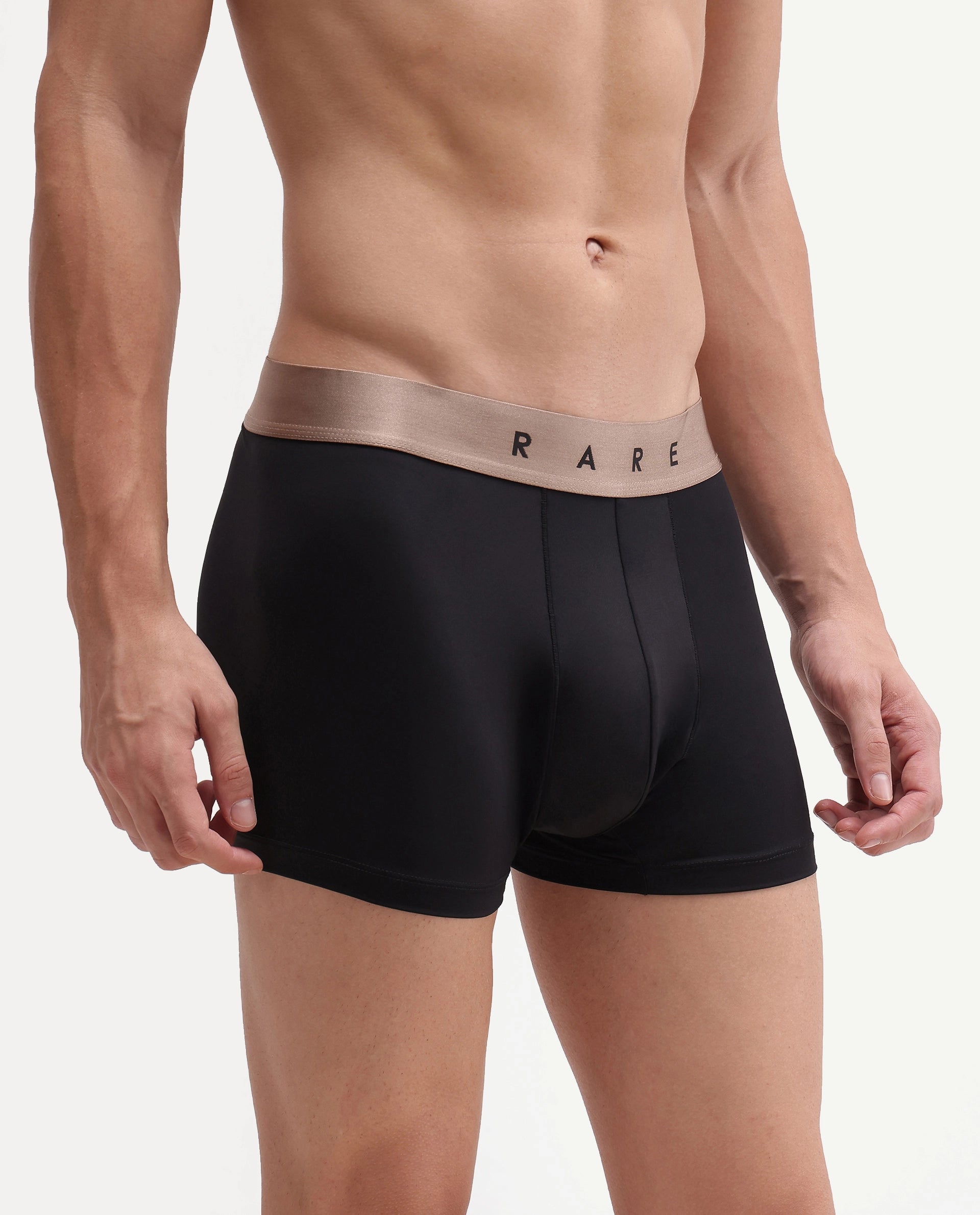 Rare Rabbit Men's Bovolo Black/Grey/Petrol Nylon Blend Fabric Innerwear