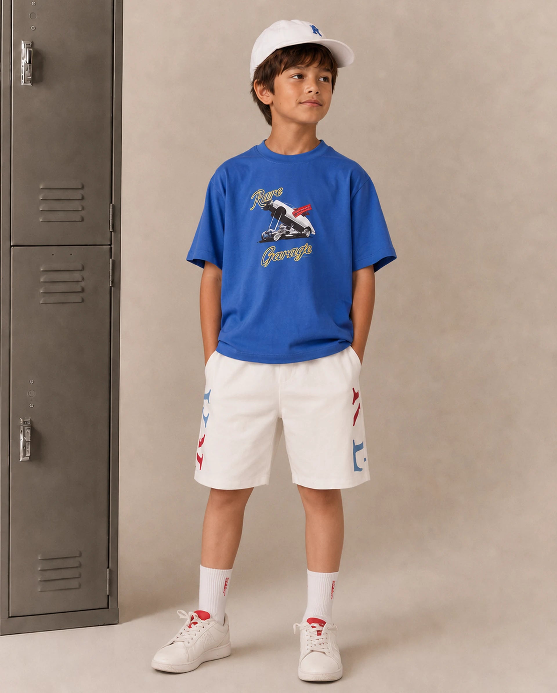 Rare Ones Kids Bowen Blue Cotton Fabric Pull-On Regular Fit Graphic Print T-Shirt
