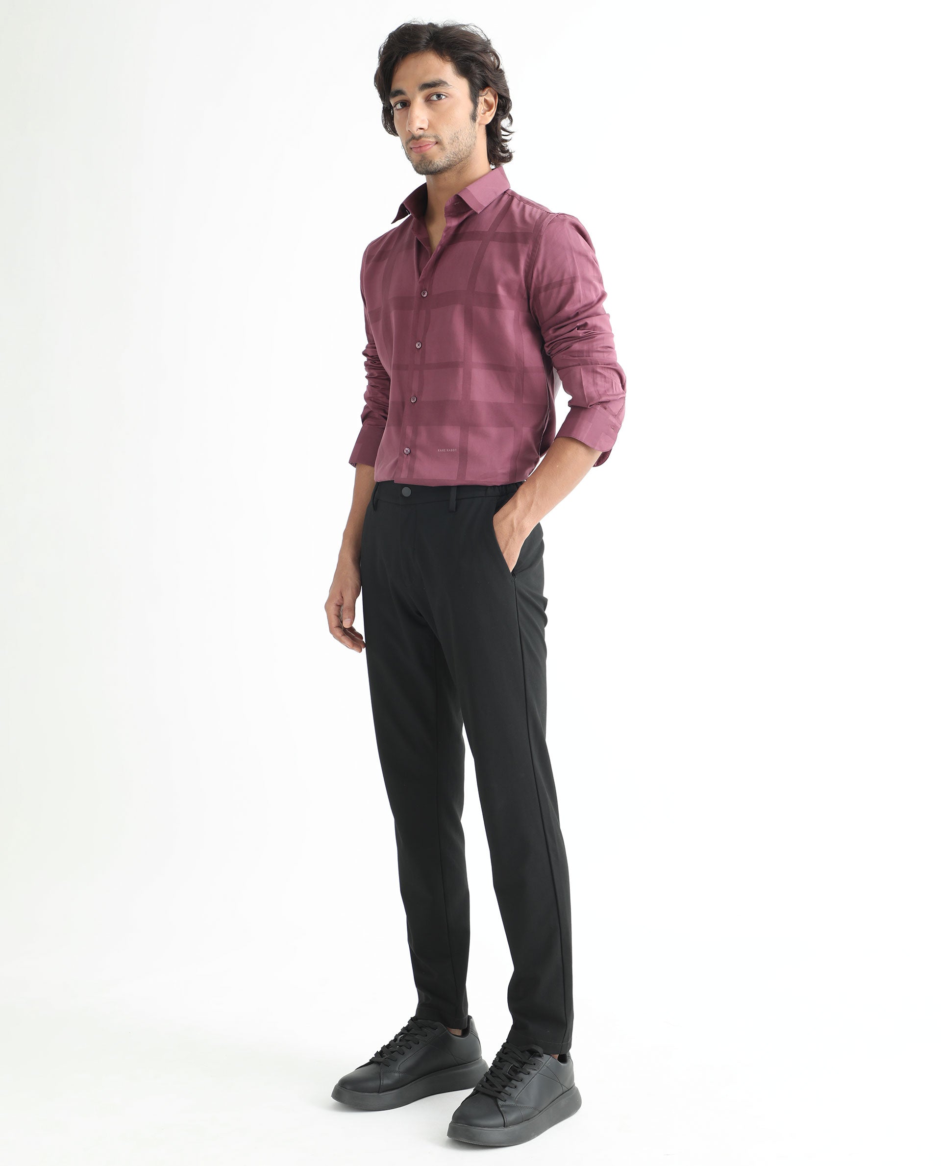 Maroon Solid Mens Formal Shirt (gbhm3028)