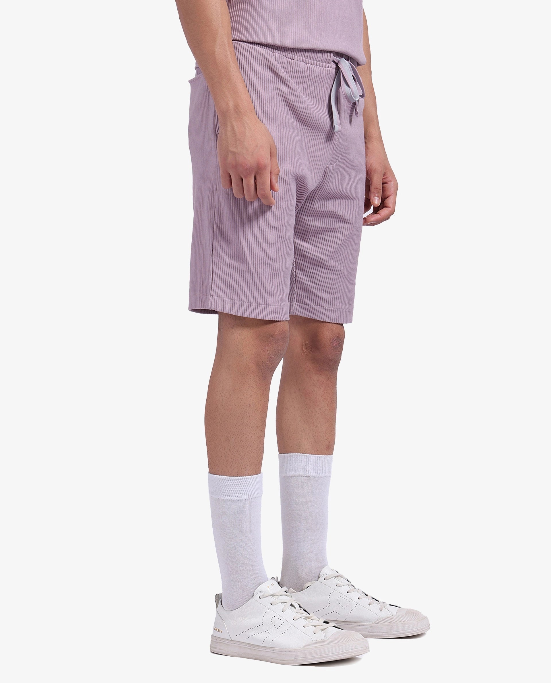 Rare Rabbit Men Breto-1 Dusky Pink Button Closure Regular Fit Plain Shorts