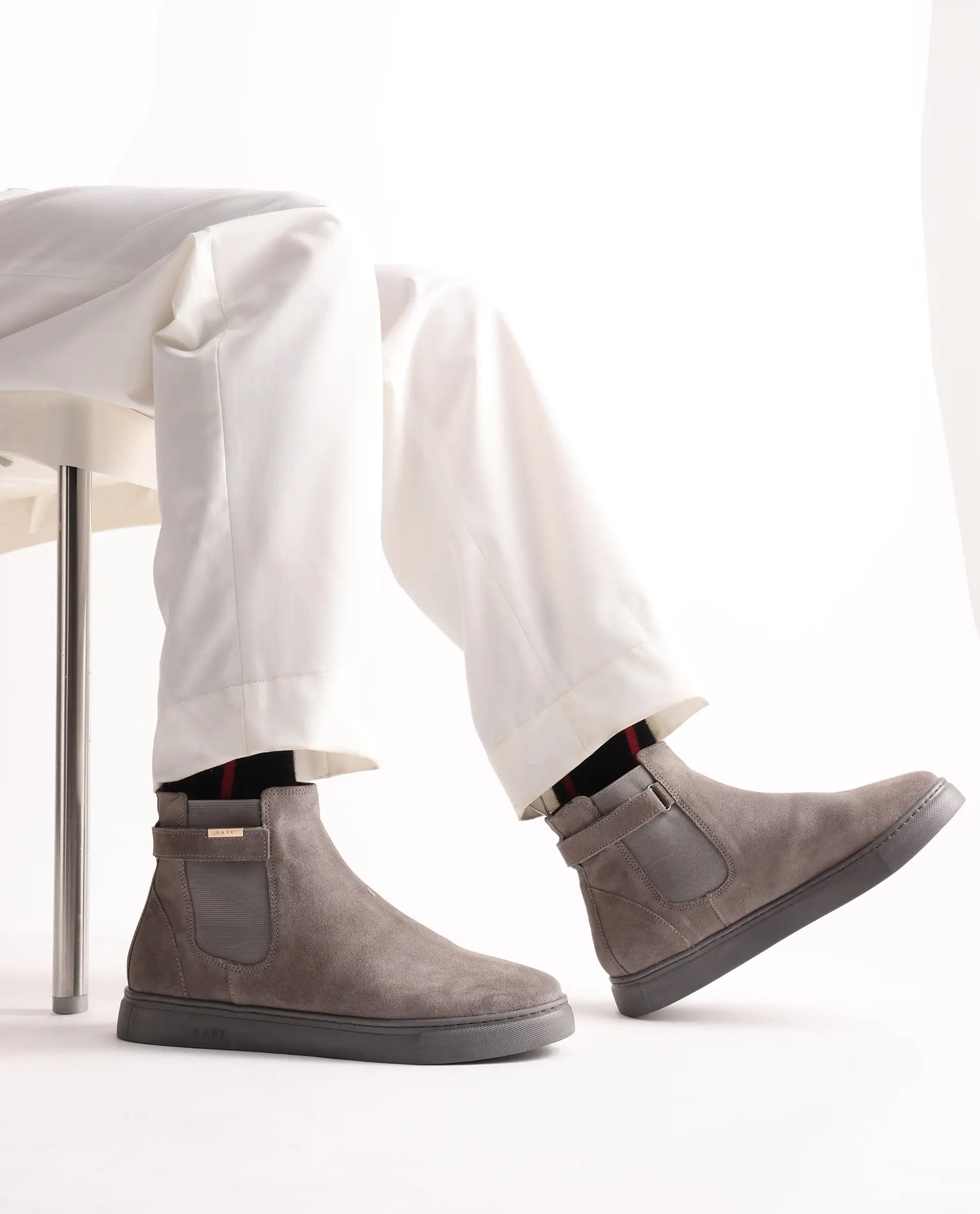 Rare Rabbit Men Berus Grey Suede Lace-Up Closure Shoes