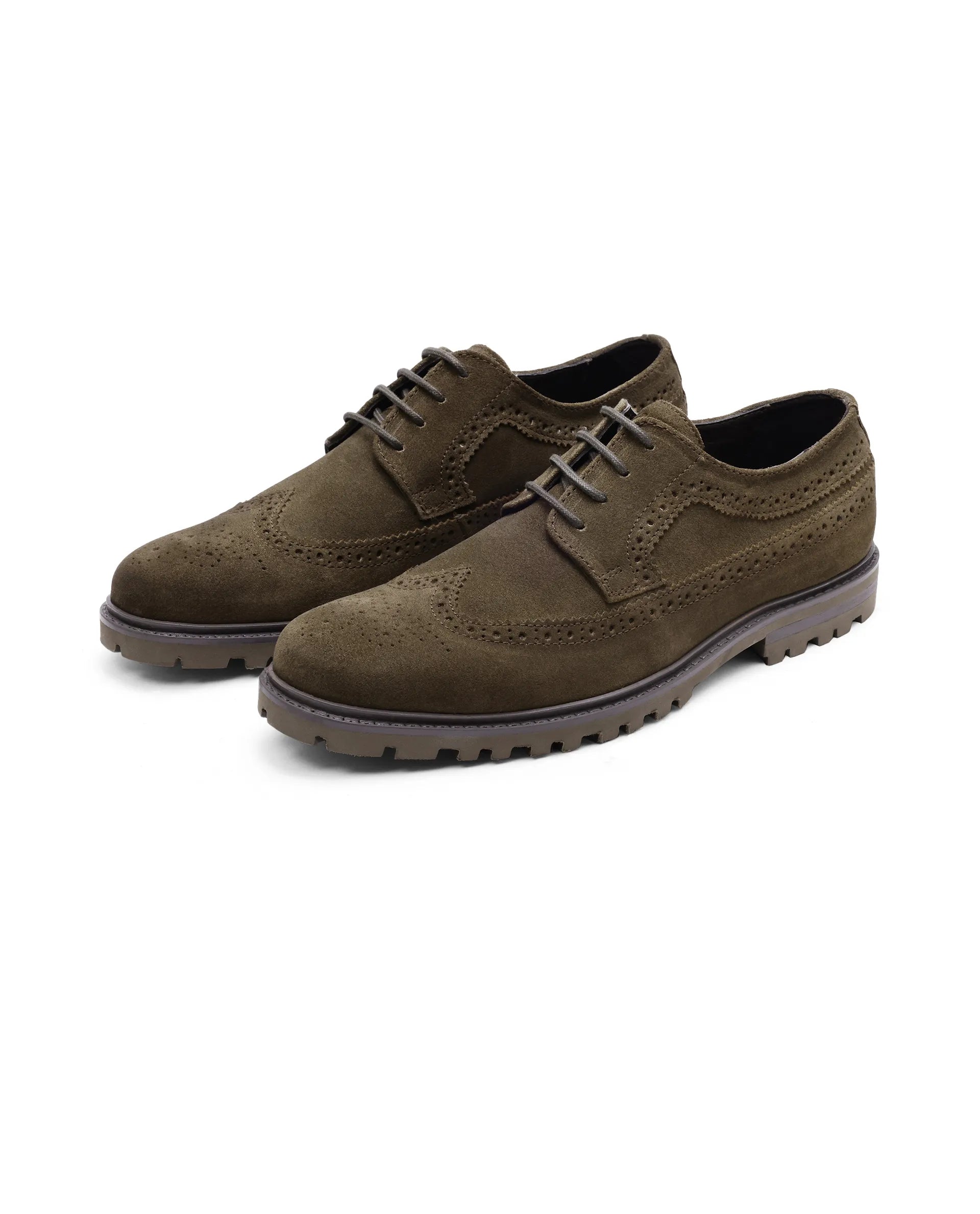 Rare Rabbit Men Brix Khaki Suede Lace-Up Closure Shoes