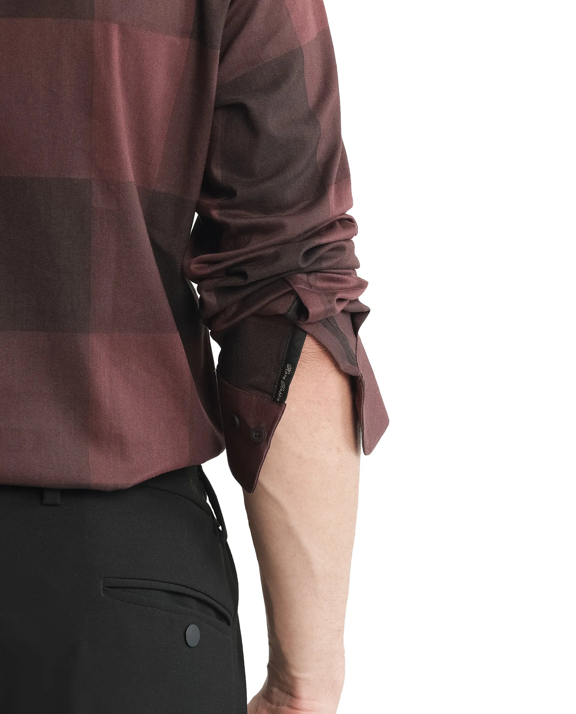 Rare Rabbit Men Bruce Maroon Cotton Polyester Fabric Full Sleeves Collared Neck Button Closure Plain Shirt