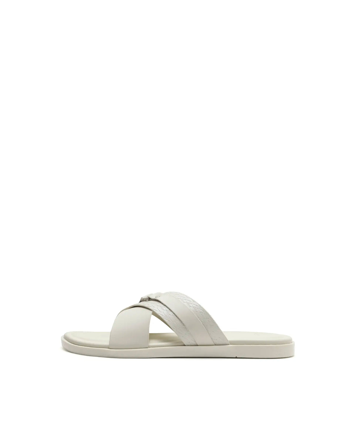 Rarez Men's Buck Light Ecru Leather Regular Sandal