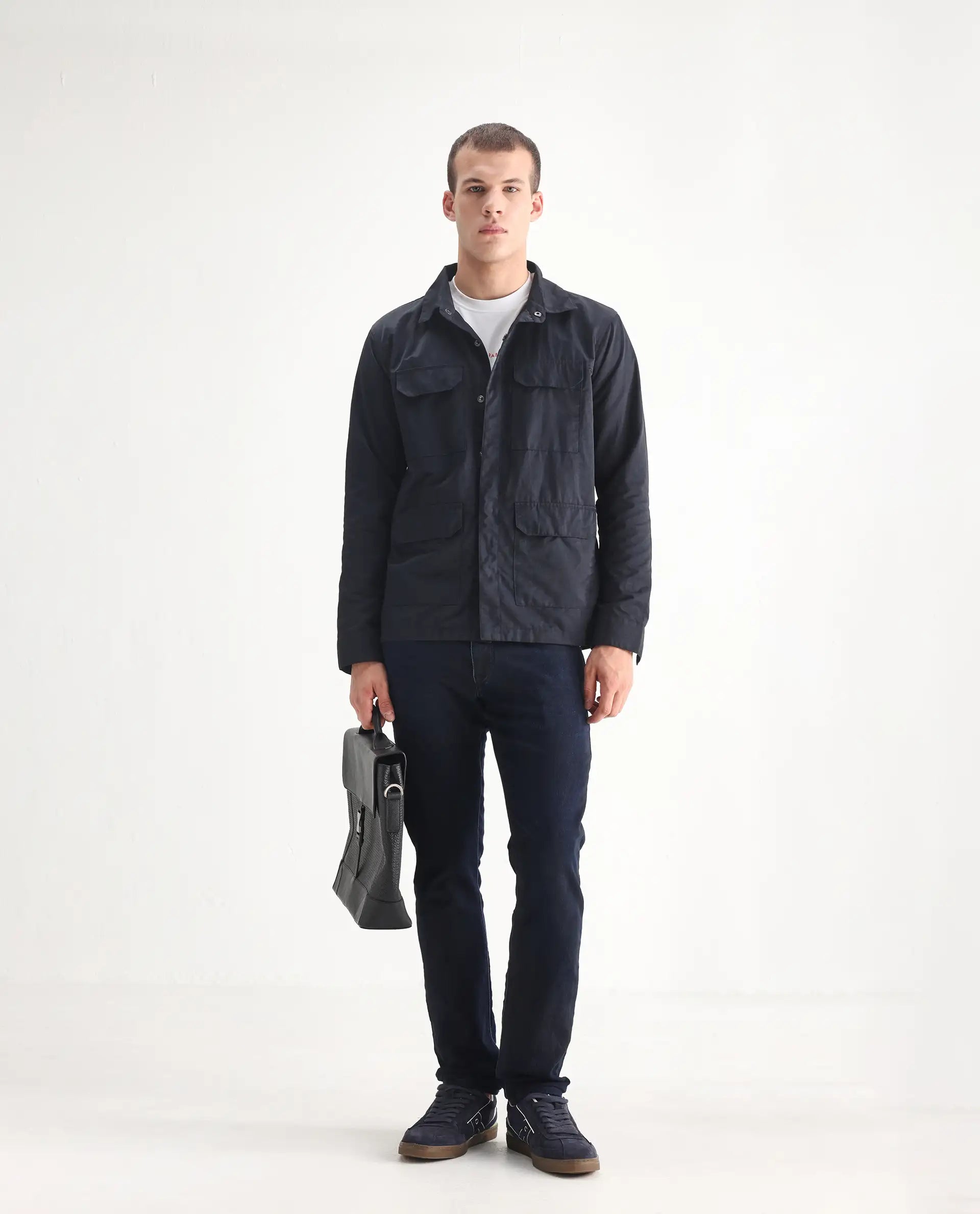 Rare Rabbit Men's Burd Blue Cotton Plain Hawk Slim Fit Jeans