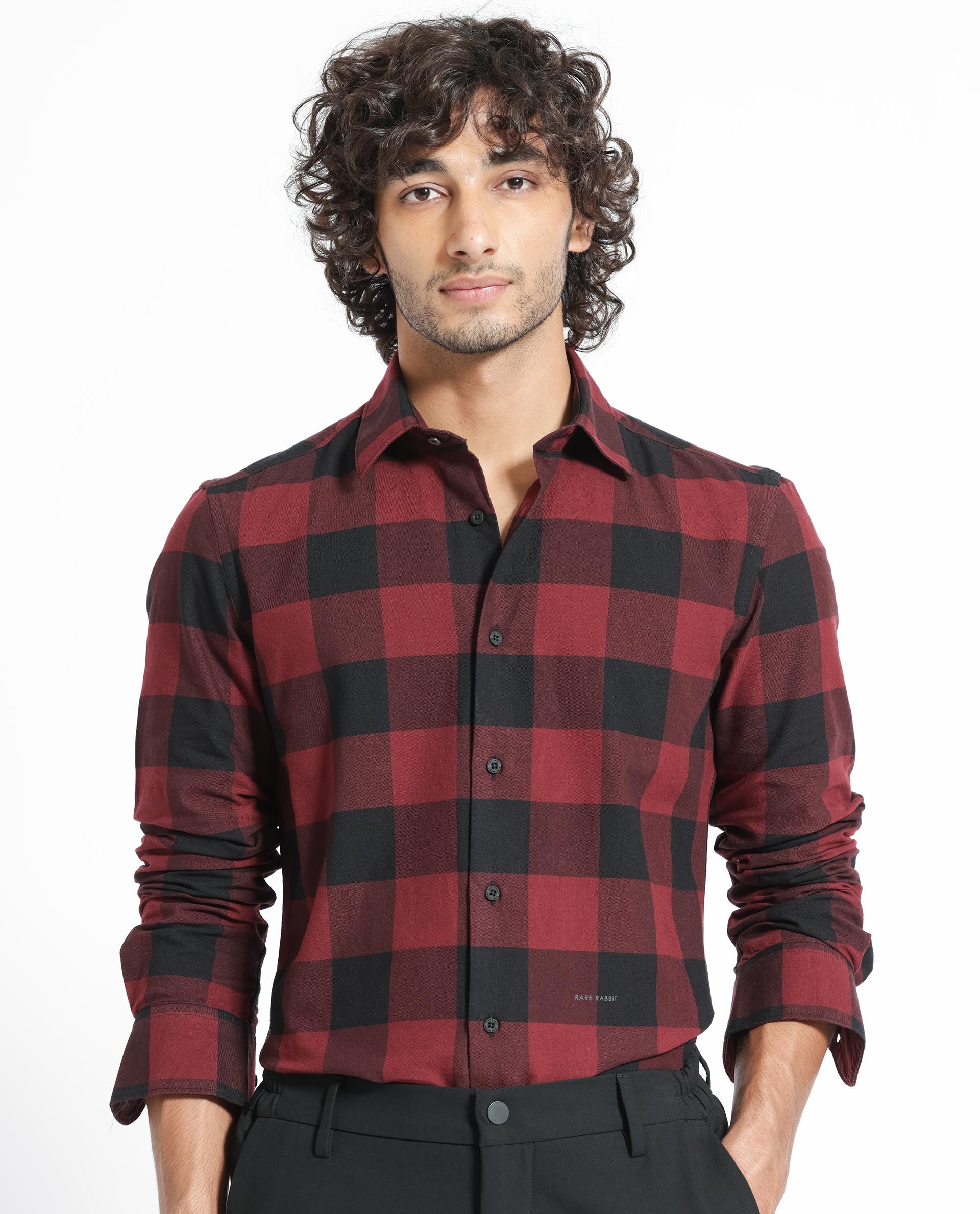 Rare Rabbit Men's Byre Multi Full Sleeves Checks Shirt