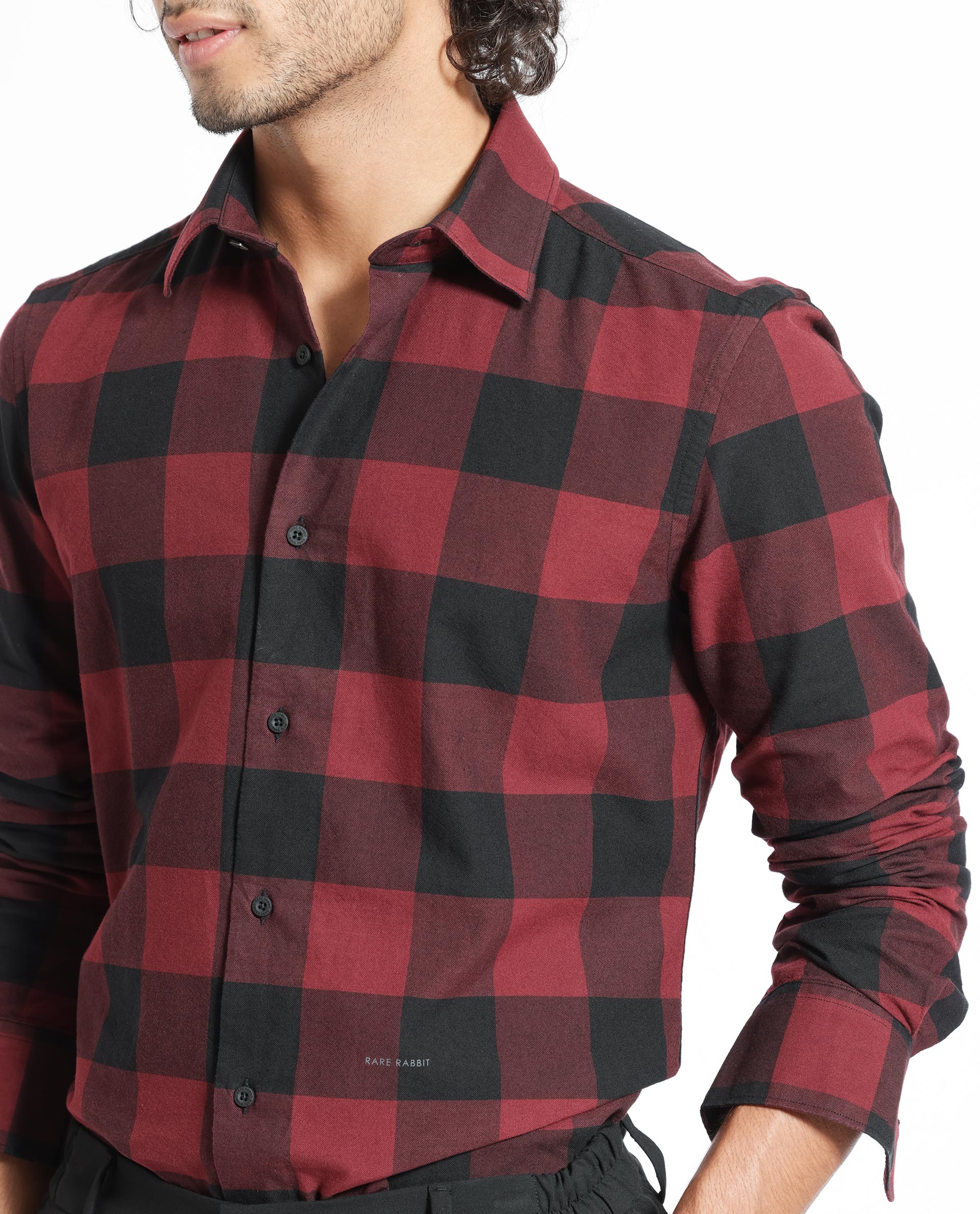 Rare Rabbit Men's Byre Multi Full Sleeves Checks Shirt