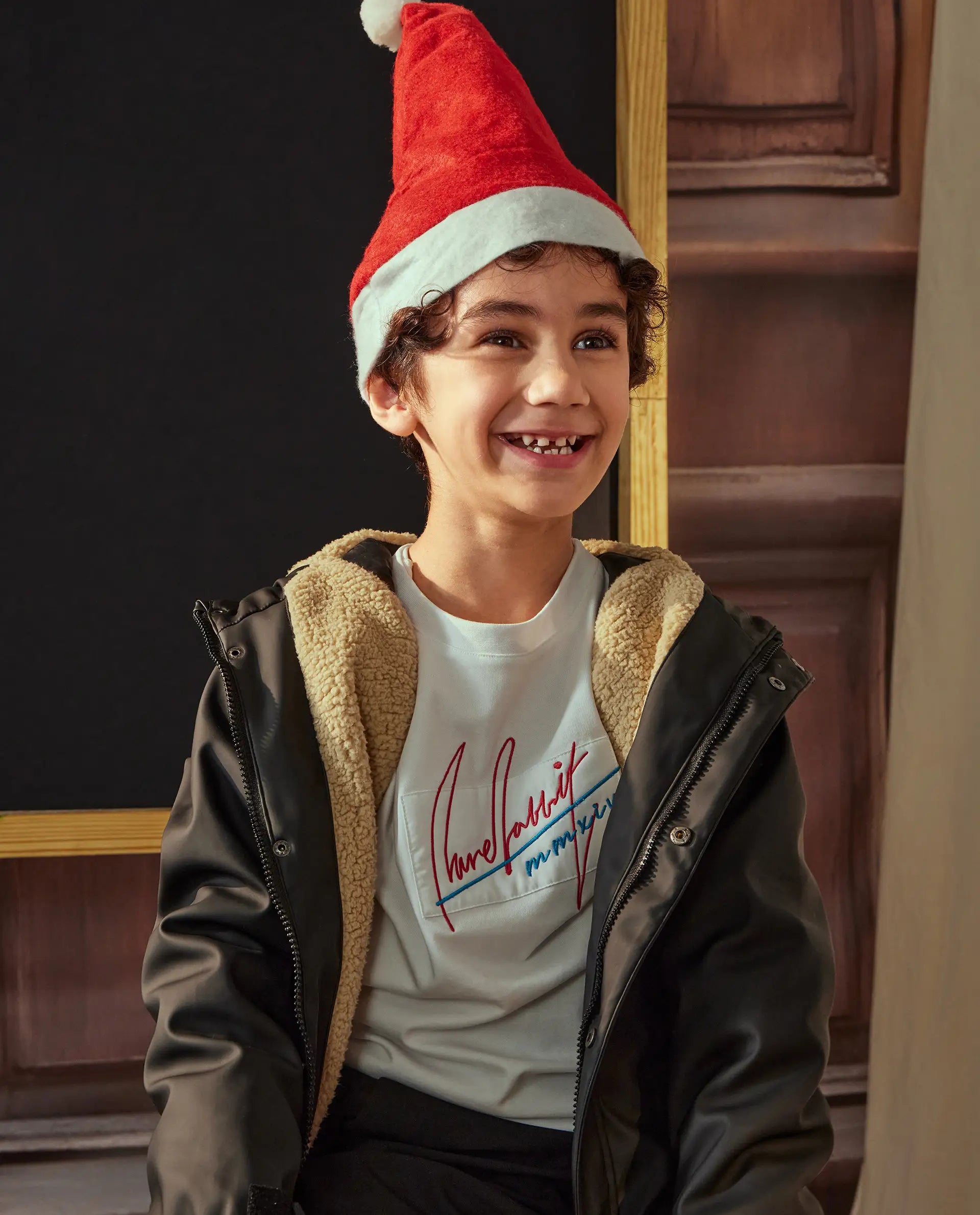 Rare Ones Kids Bart White Cotton Poly Short Sleeve Crew Neck Embroidered T-Shirt