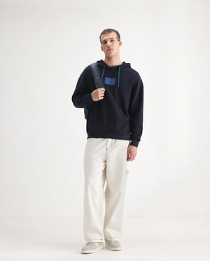 Rare Rabbit Men's Cade White Polyester Blend Plain Baggy Fit Jeans